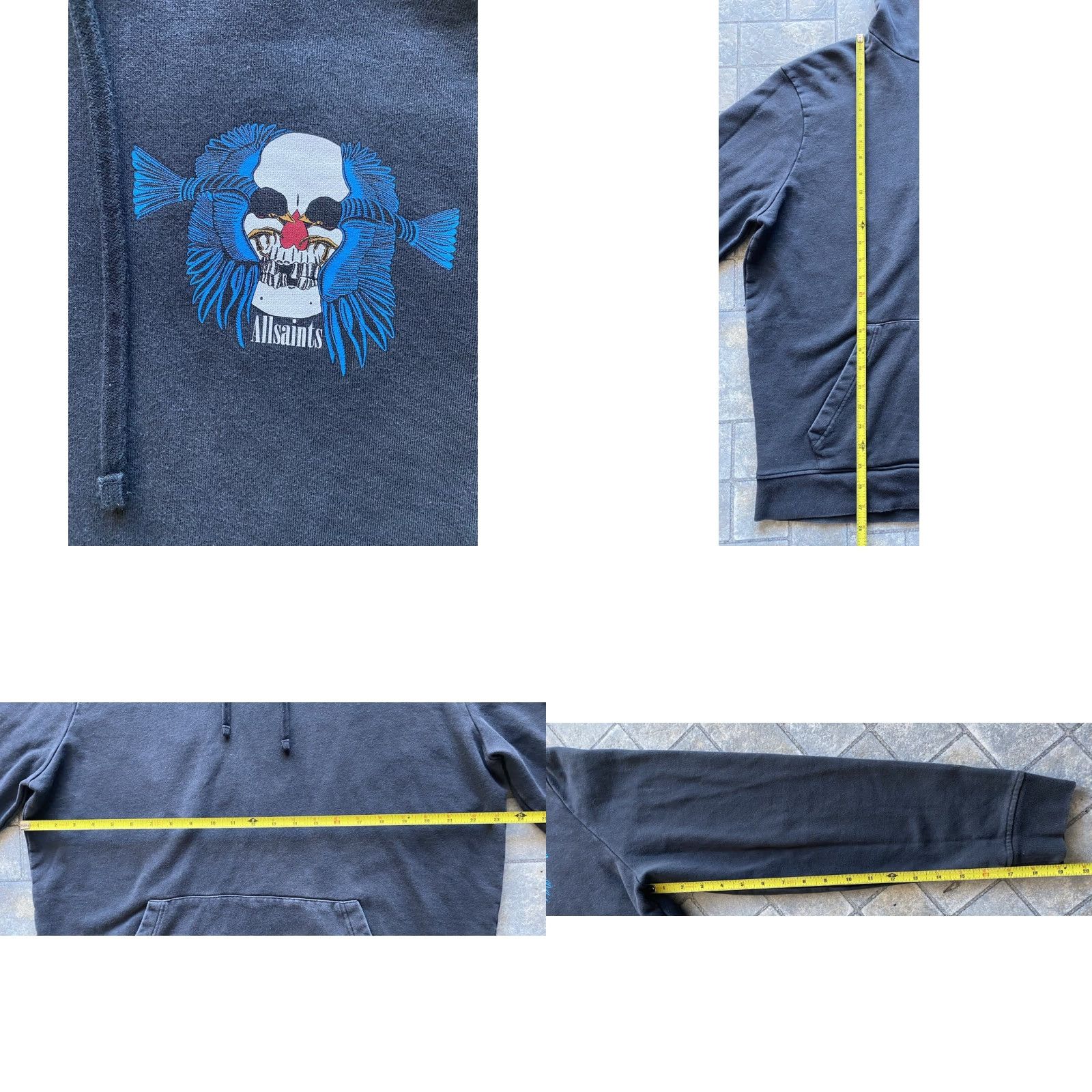 Allsaints AllSaints Hoodie Skull Pullover Black Men Size S Adult Small Hooded Shirt? Size US S / EU 44-46 / 1 - 8 Thumbnail