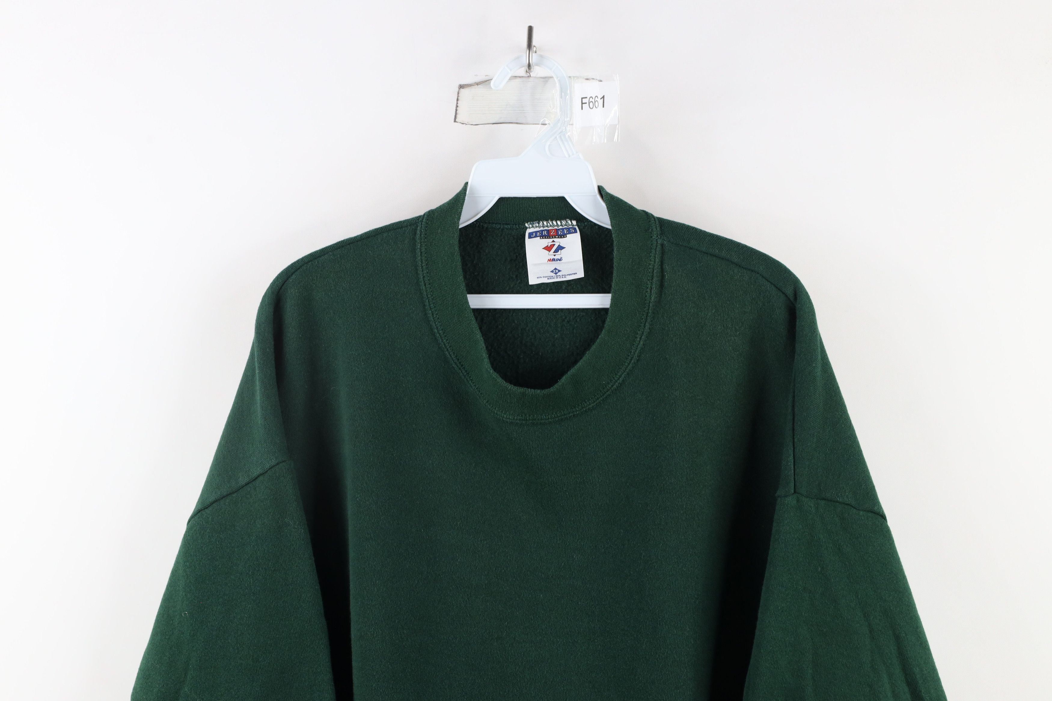 Vintage Vintage 90s Streetwear Crewneck Sweatshirt Hunter Green USA Size US XXL / EU 58 / 5 - 2 Thumbnail