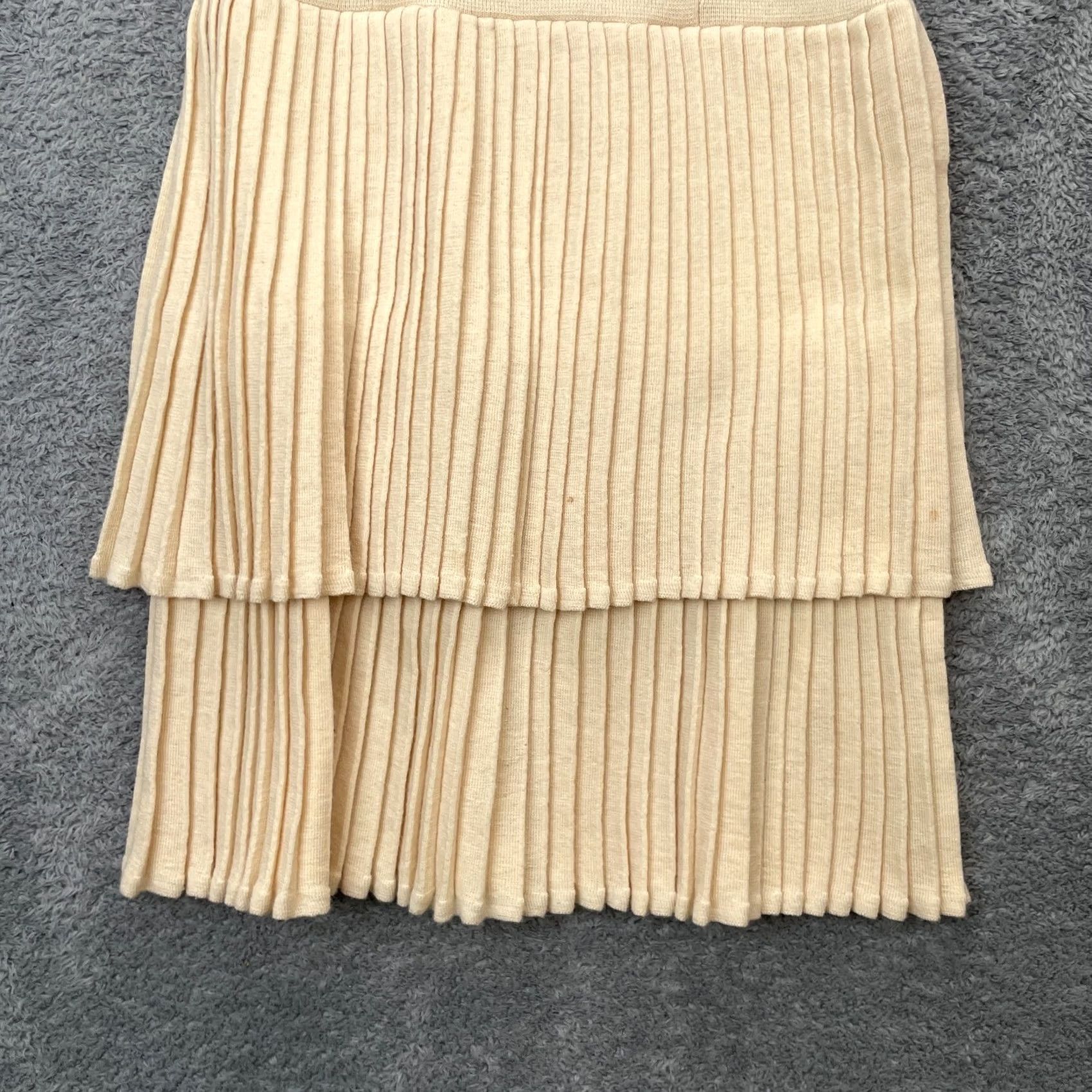 Anthropologie VINTAGE Anthropologie Dress Womens Small Beige Leifsdottir Wool Knit Sleeveless Zip Collarless Lightweight Lined Short 90s City Classic Preppy Womens Size S / US 4 / IT 40 - 6 Thumbnail