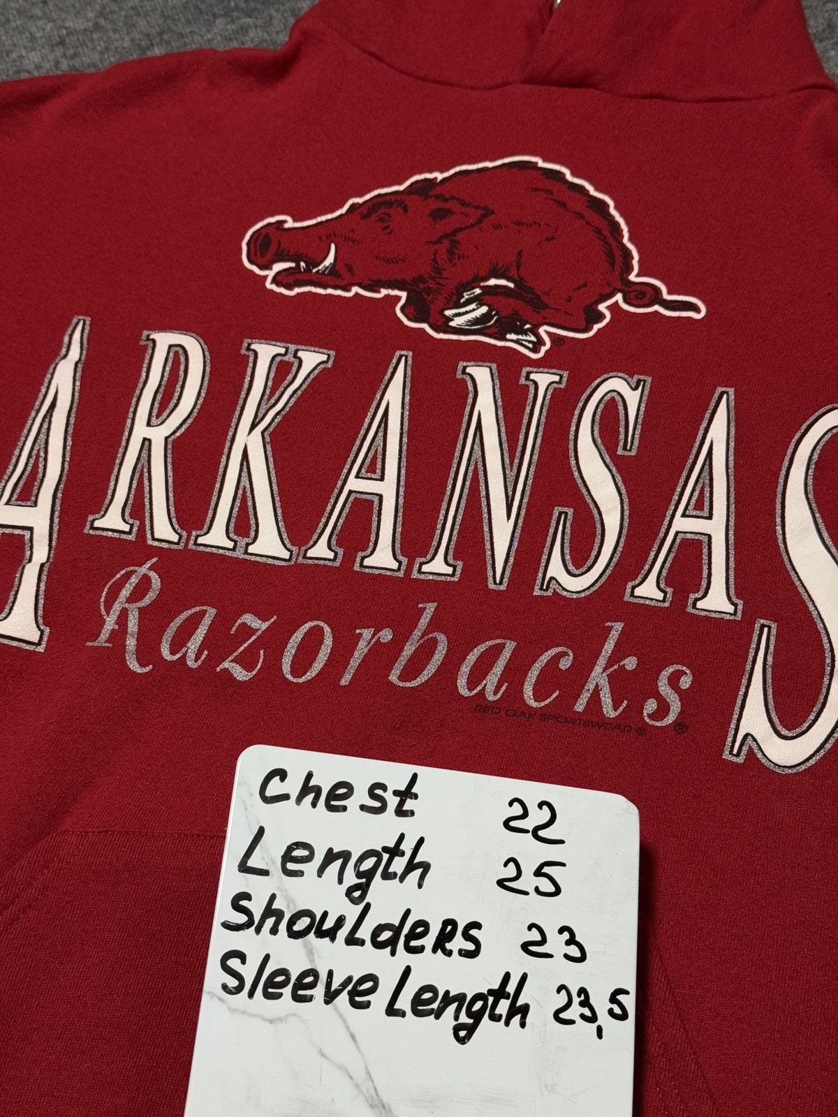 Vintage VTG Arkansas Razorbacks Hoodie Mens Large Red Jerzees USA Size US L / EU 52-54 / 3 - 4 Thumbnail