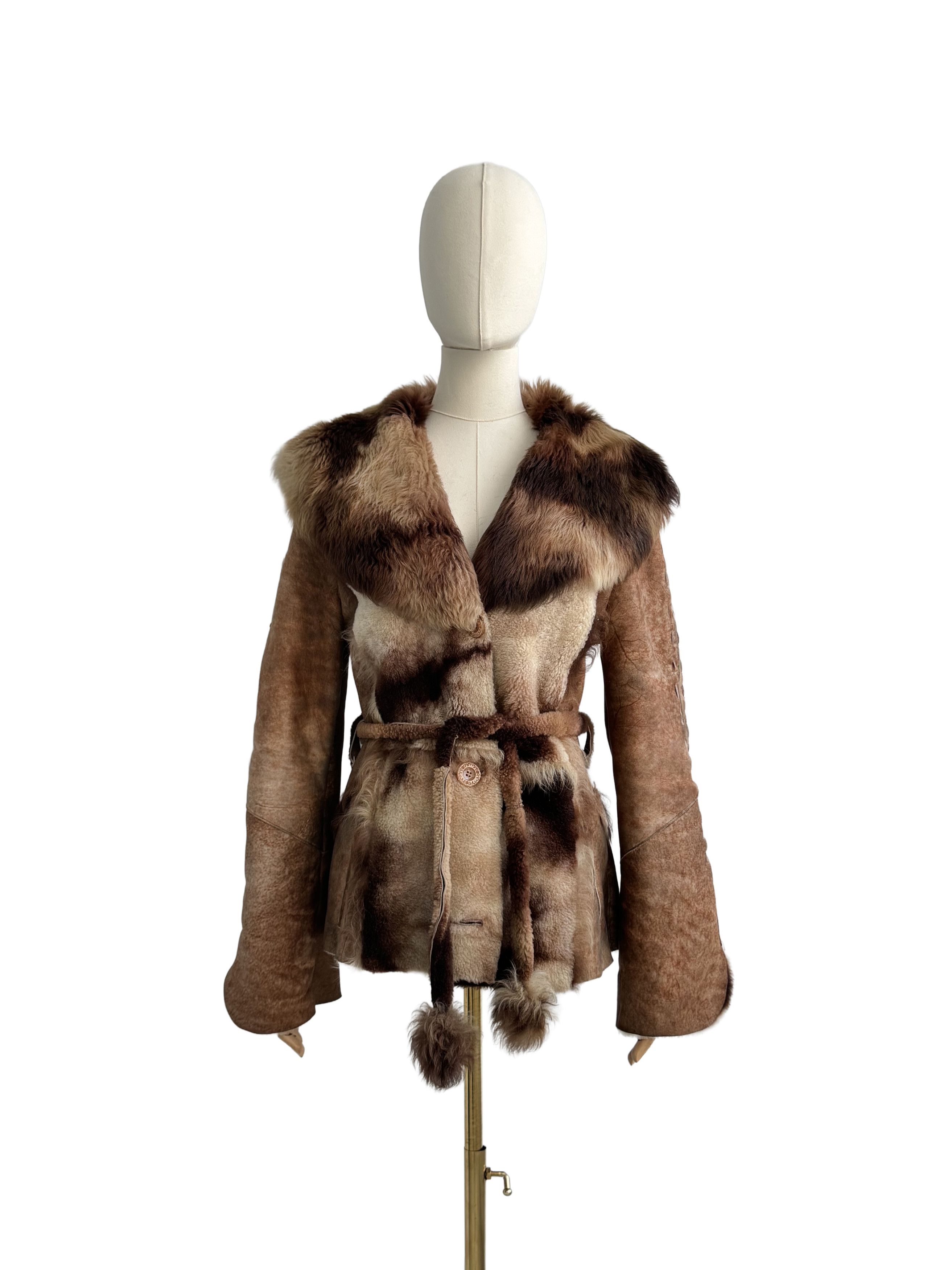 Japanese Brand Vintage Hooded Real Sheepskin Jacket With Belt Size S / US 4 / IT 40 - 2 Thumbnail