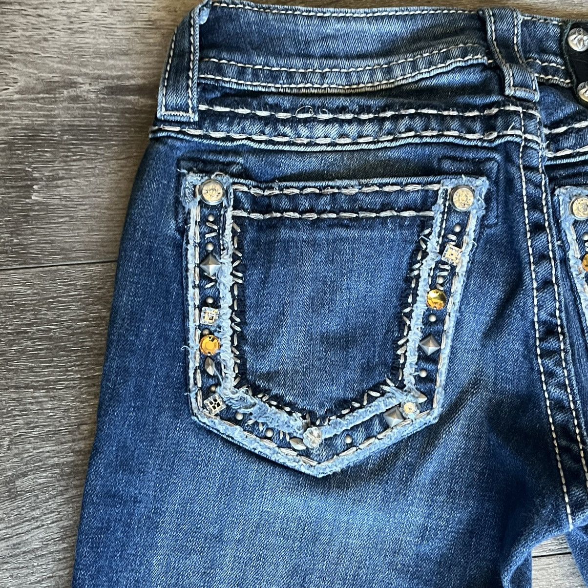 Miss Me Vintage Y2K Miss Me Signature Skinny Denim Jeans Studded Size 25" / US 0 / IT 36 - 4 Thumbnail
