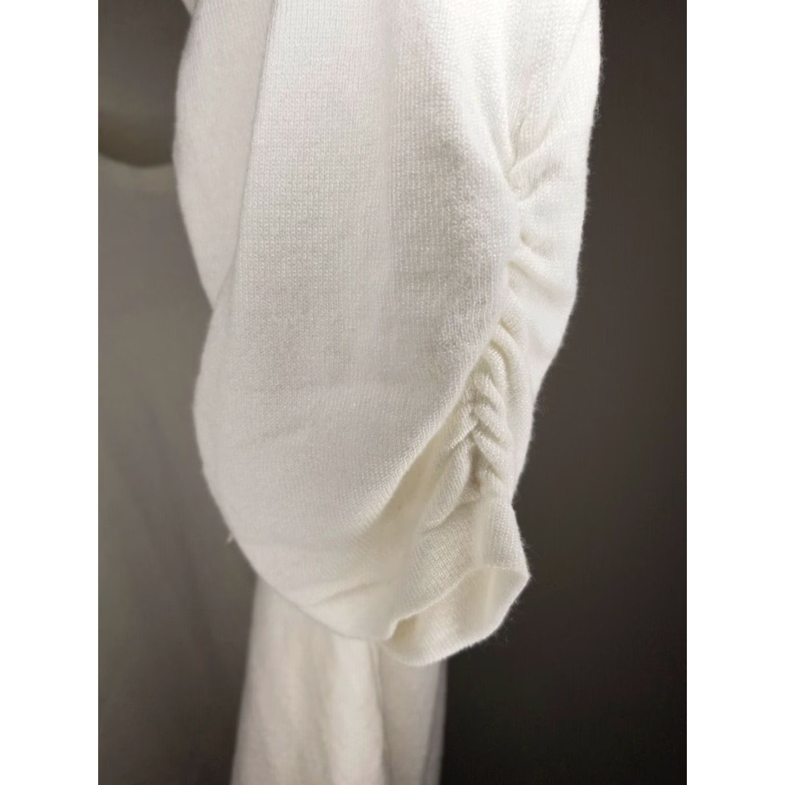 Vintage Notations Sweater Womens 3X White Scrunched Sleeves Size XXL / US 16-18 / IT 52-54 - 4 Thumbnail