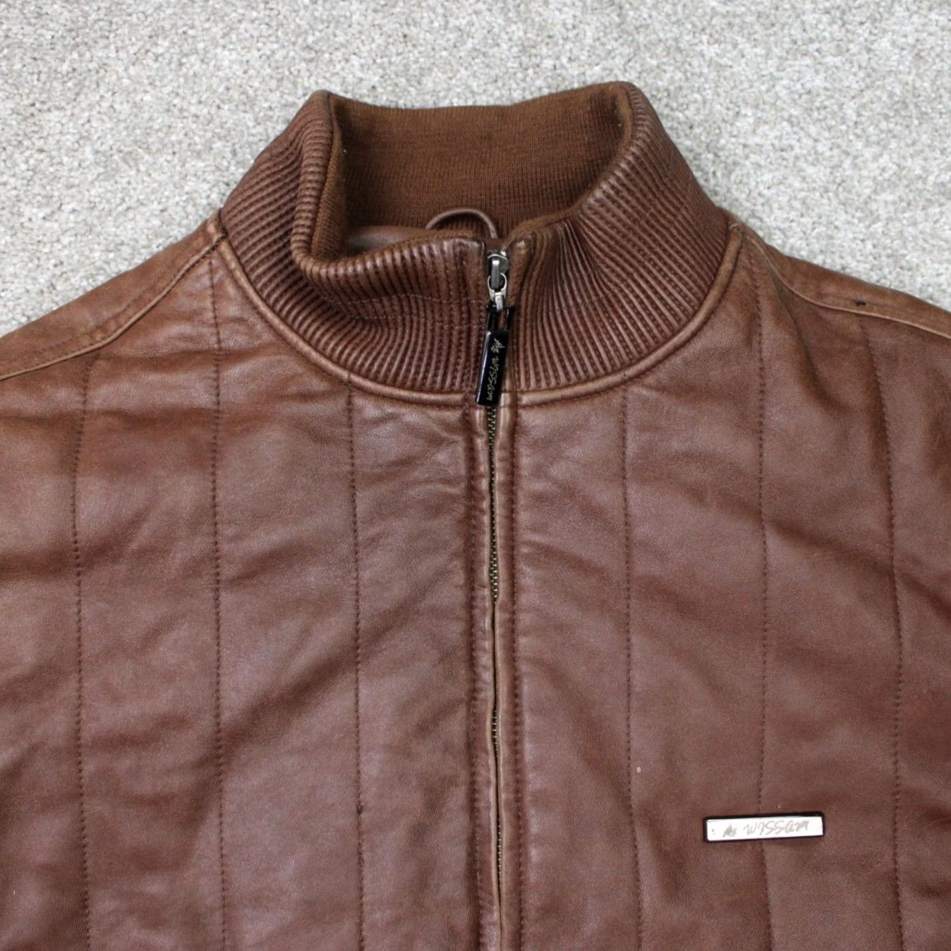 Vintage Al Wissam Leather Jacket Mens 50 Brown Full Zip Lined Pockets Coat Jacket Size US M / EU 48-50 / 2 - 5 Thumbnail