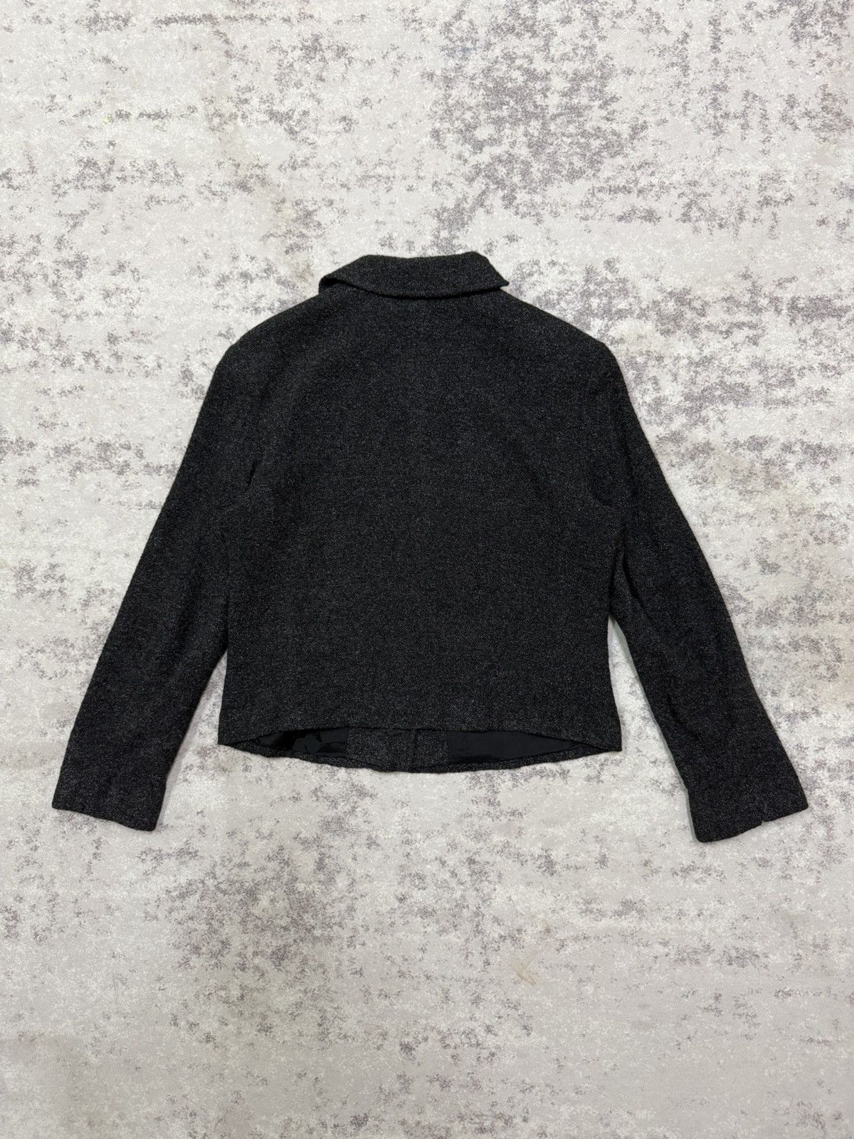 agnes b. Agnes B. Charcoal Black Light Tweed Jacket Button Up Size S / US 4 / IT 40 - 12 Thumbnail