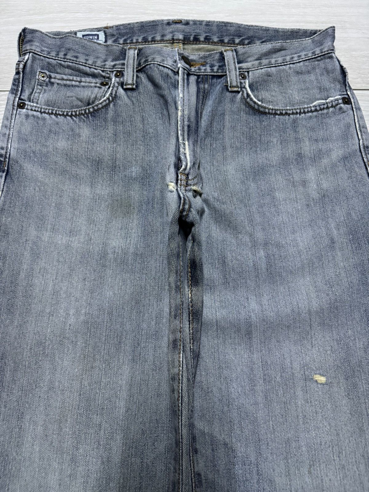 Edwin Vintage Edwin 403 Denim Distressed Loose Jeans Size US 32 / EU 48 - 3 Thumbnail