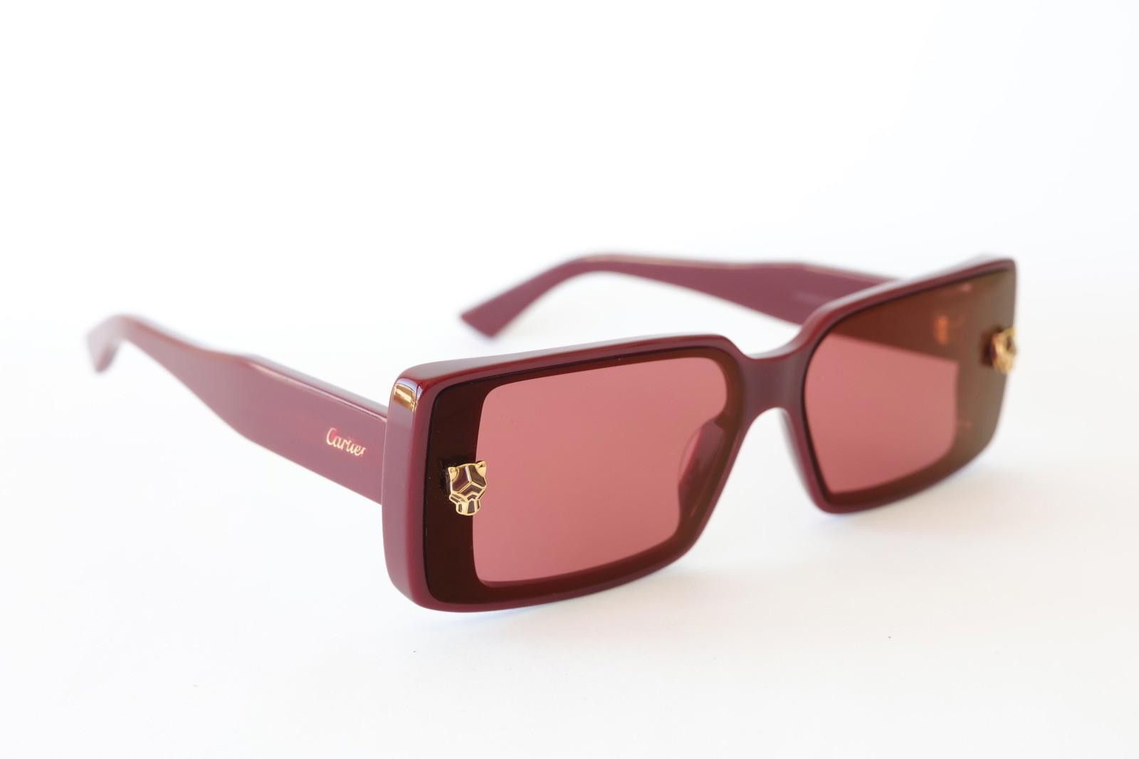 Cartier New Cartier eyewear sunglasses CT0358S 004 burgundy red Size ONE SIZE - 8 Thumbnail