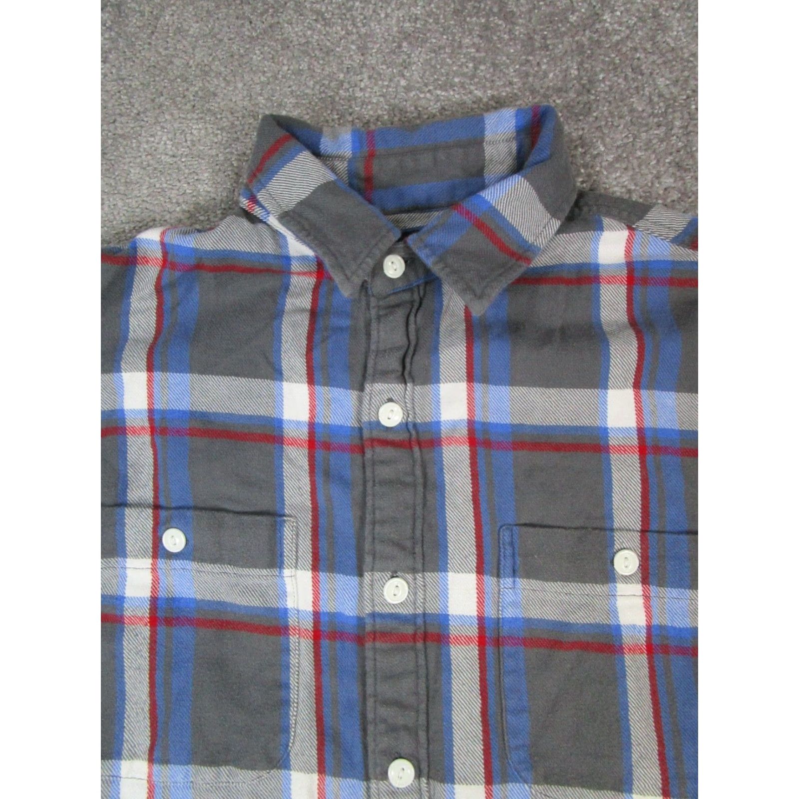 Bonobos Bonobos Flannel Shirt Mens Gray Blue Red Medium Cotton Button Up Size US M / EU 48-50 / 2 - 2 Thumbnail