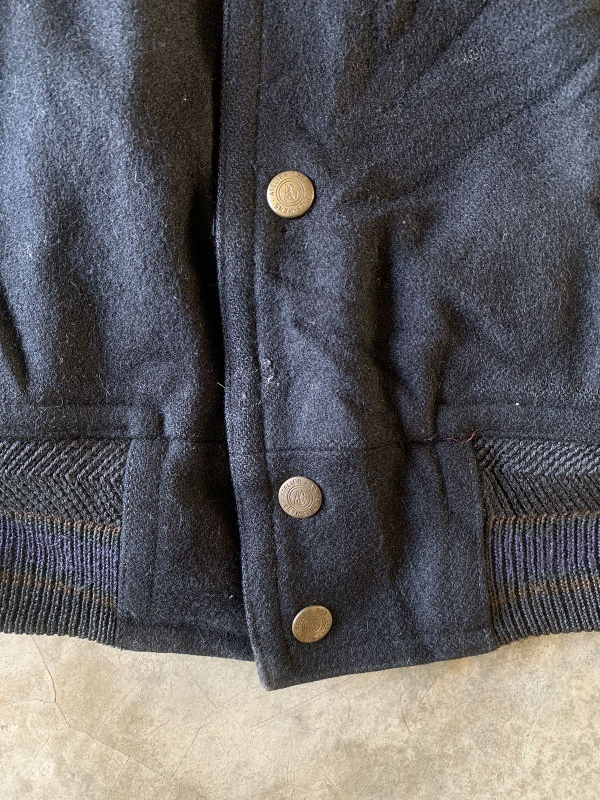 Japanese Brand × Vintage ATELIER SAB for men rare varsity leather sleeve jacket Size US L / EU 52-54 / 3 - 4 Thumbnail