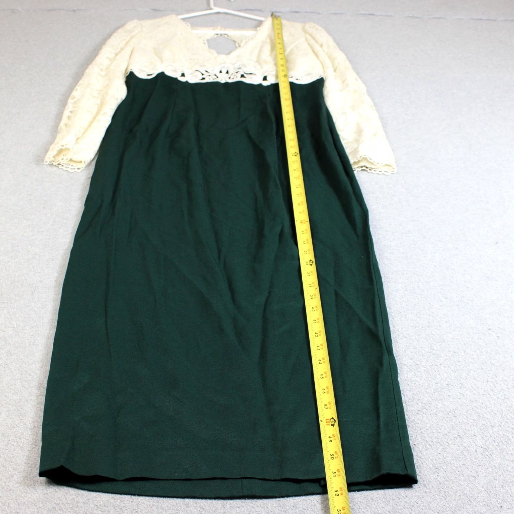 Vintage VINTAGE Scott McClintock Dress Women 12 Green Lace Sheath Maxi Formal Coquette Size XL / US 12-14 / IT 48-50 - 6 Thumbnail