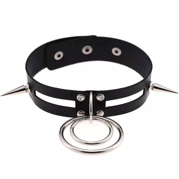 Other Women Black Collar Goth Pendant Choker Necklace Size ONE SIZE - 1 Thumbnail