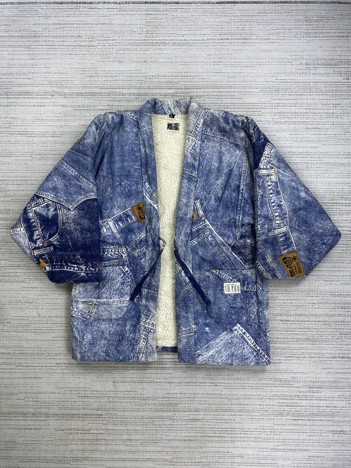 Japanese Brand × Vintage Vintage James Dean Kimono Patchwork Denim Style Jacket Size US M / EU 48-50 / 2 - 5 Thumbnail