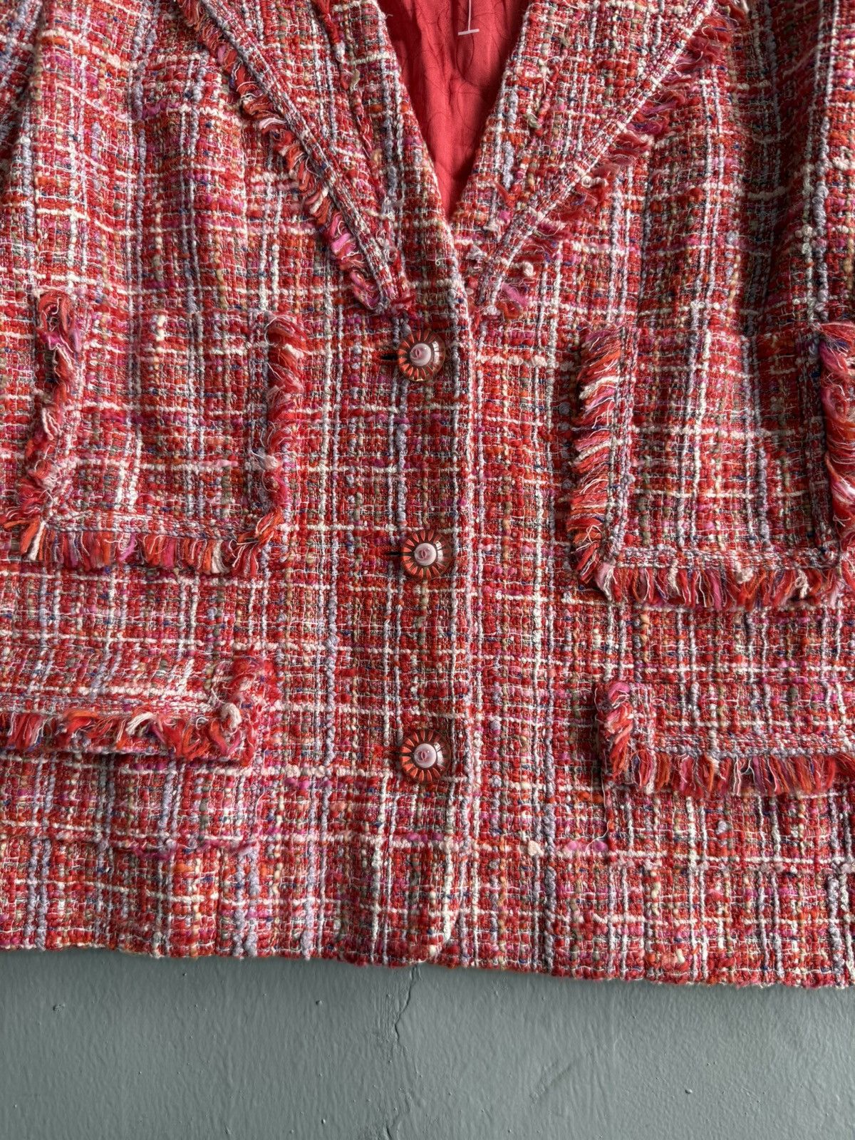 Chanel × Vintage 2004 Chanel Pink Tweed Blazer Size S / US 4 / IT 40 - 3 Thumbnail