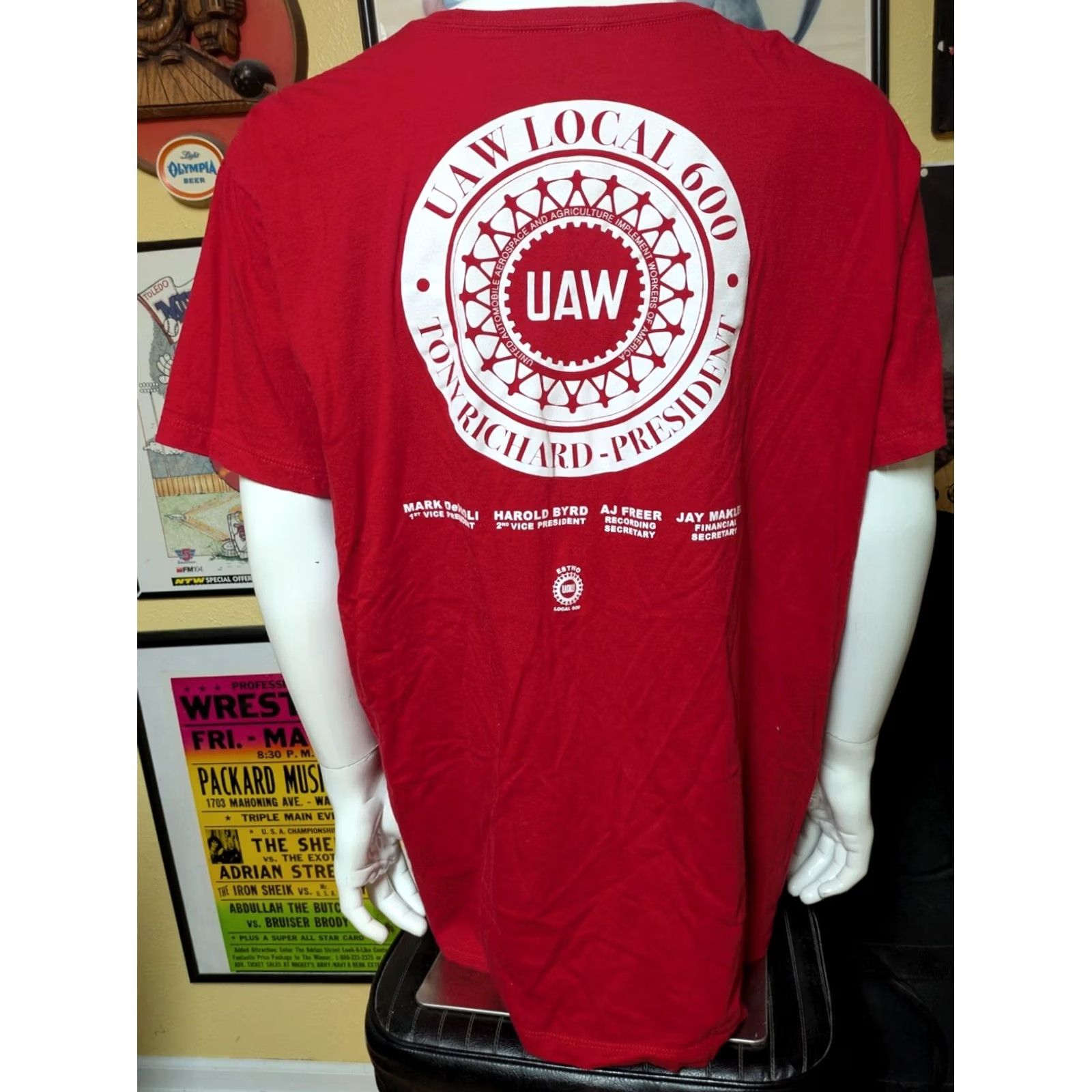 Vintage UAW United Autoworkers Union Pride T Shirt 3XL XXXL Red Men Size US XXL / EU 58 / 5 - 3 Thumbnail