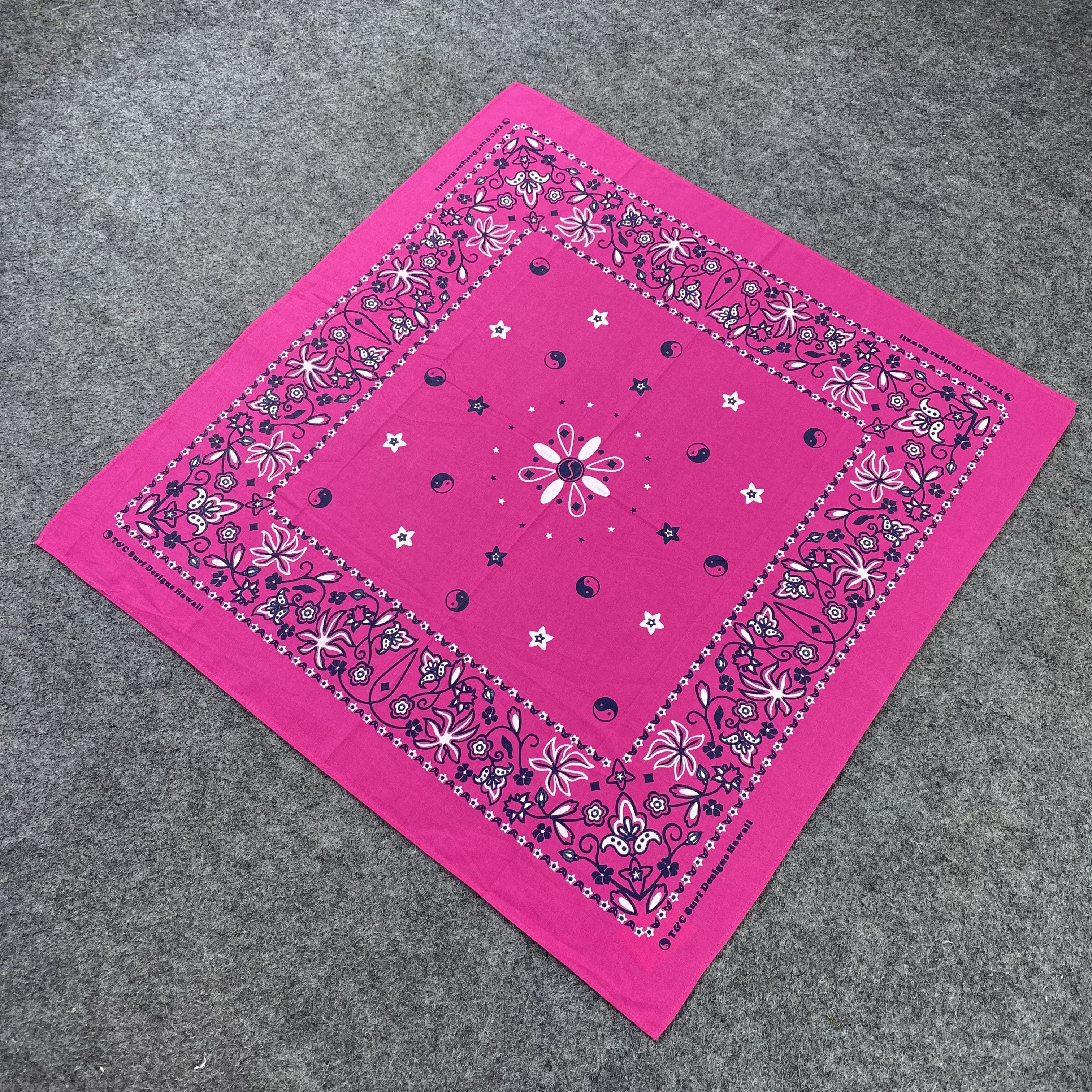 Designer Paislee Pink Handkerchief / Bandana / Neckerchief-B1400 Size ONE SIZE - 4 Thumbnail