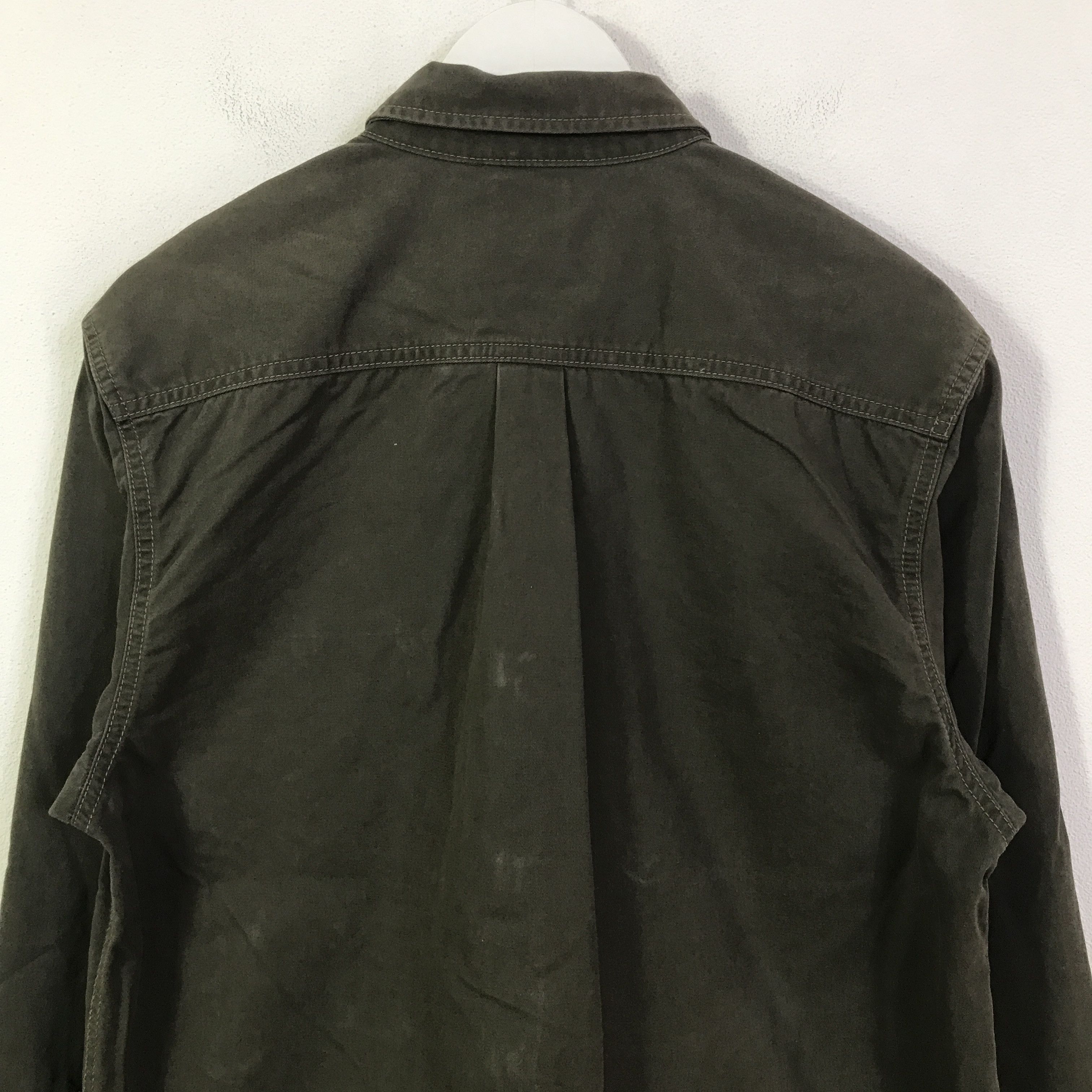 Japanese Brand kriff mayer green army style button up shirt K116B22 Size US M / EU 48-50 / 2 - 4 Thumbnail