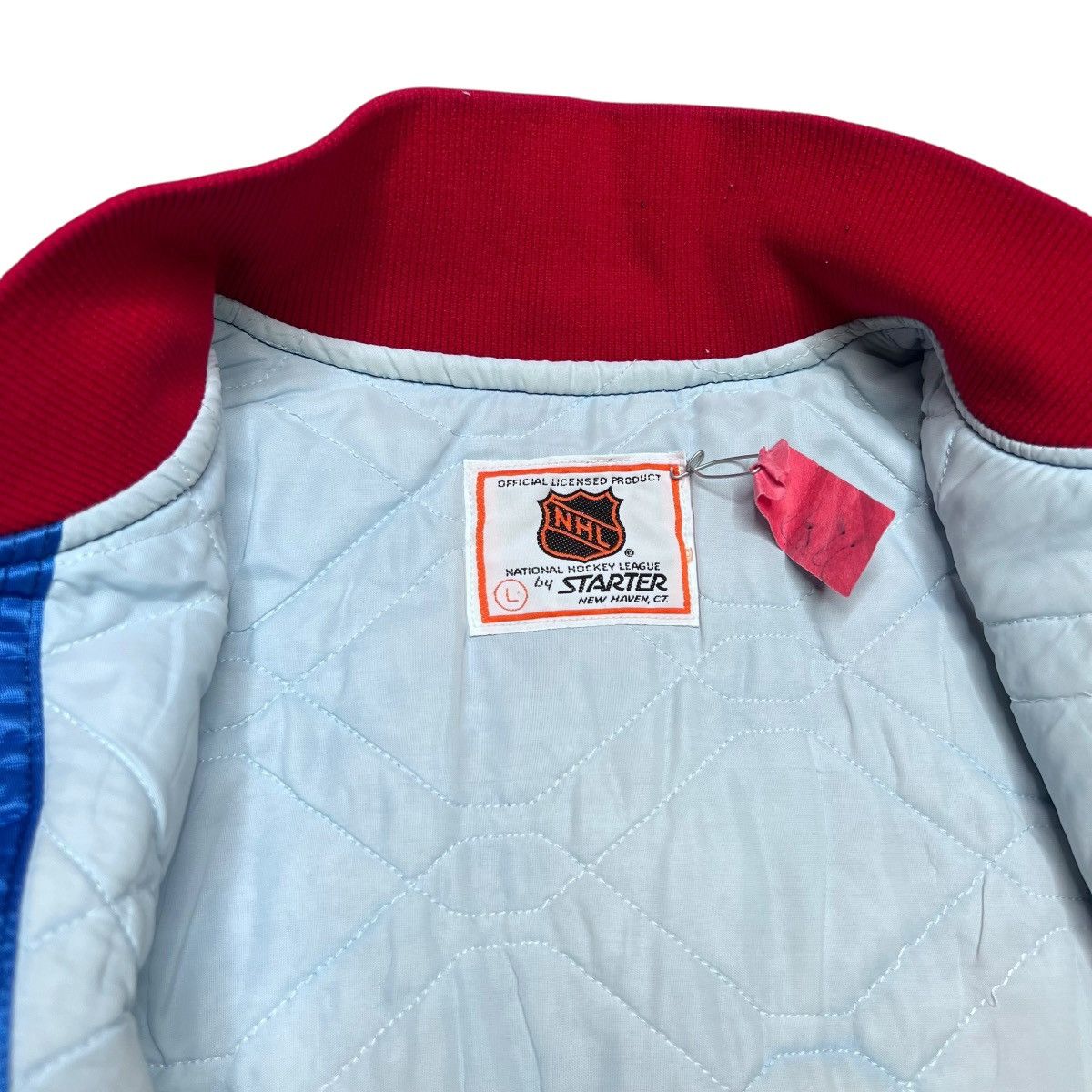 Starter 1990s NHL Winnipeg Jets Starter Spell Out Blue Satin Jacket Size US L / EU 52-54 / 3 - 3 Thumbnail