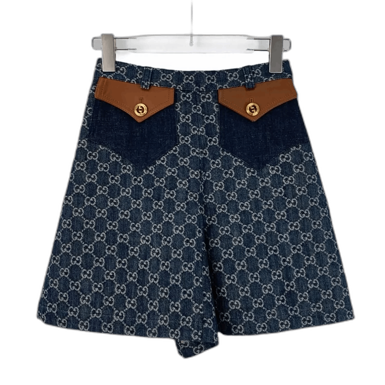 Gucci Gucci Blue Logo Print Denim Shorts Size 36" / US 14 / IT 50 - 1 Thumbnail