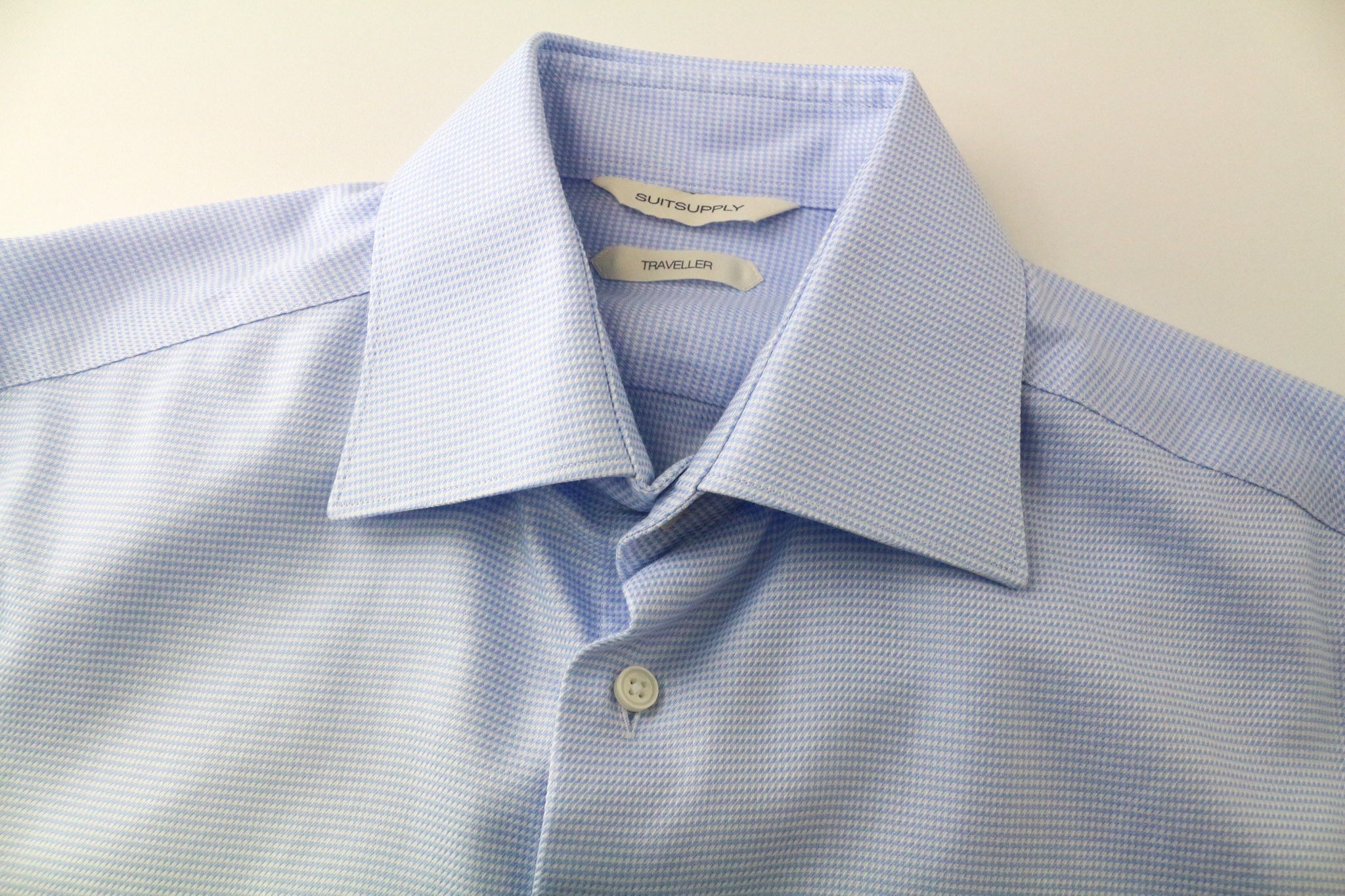 Suitsupply TRAVELLER 37/14 1/2 Slim Blue Cotton Twill Shirt 76242 Size 38R - 3 Thumbnail