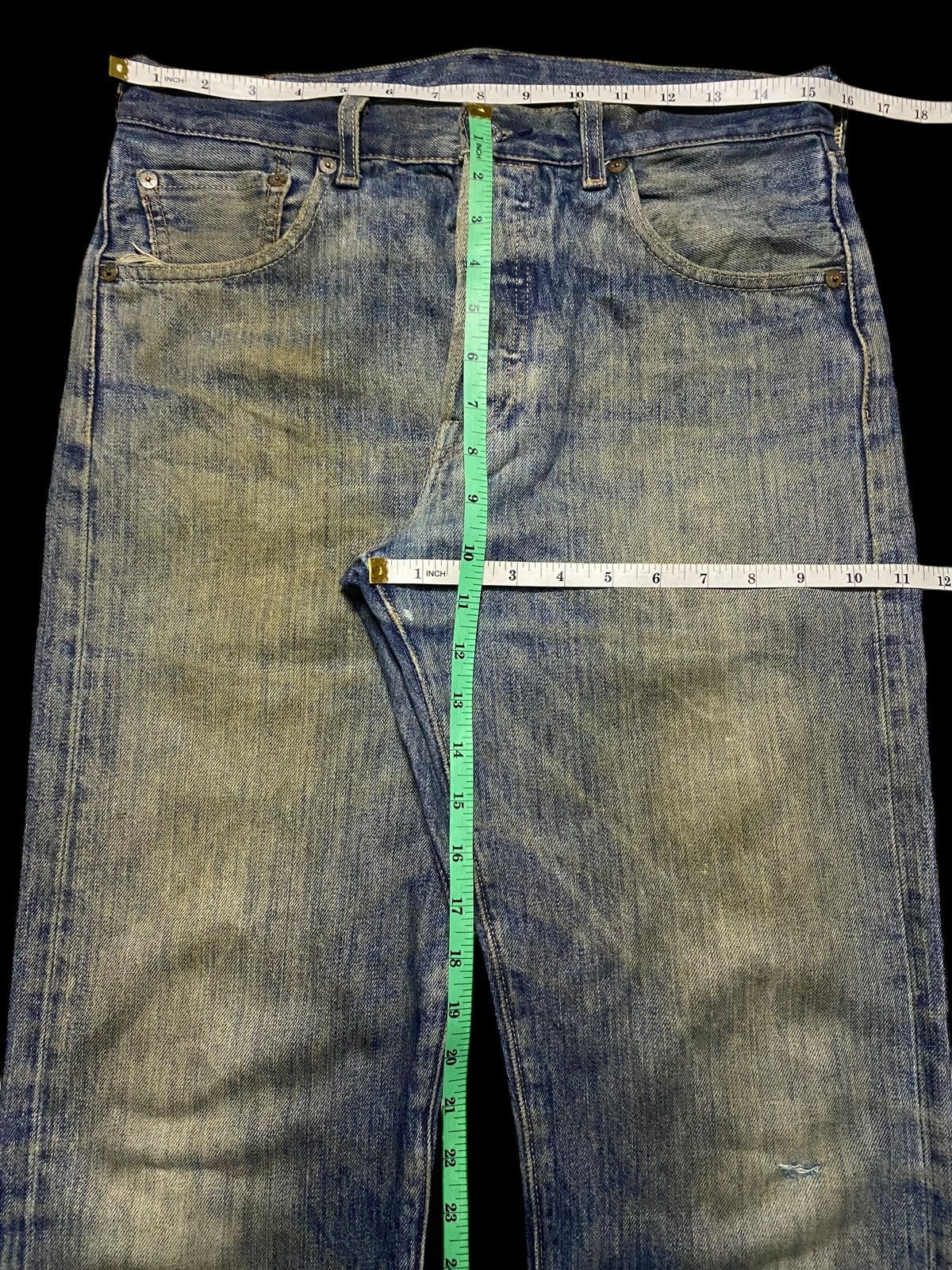 Levi's Vintage Clothing Levis Y2K Big E Mud Wash Distressed Slim Jeans Size US 31 - 13 Thumbnail