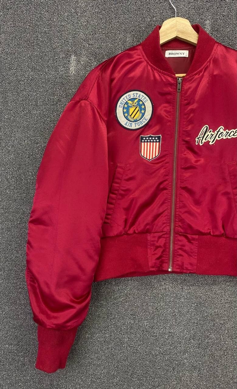 Japanese Brand Vintage Browny U.S Air Force Military Red Bomber Jacket Size M / US 6-8 / IT 42-44 - 3 Thumbnail