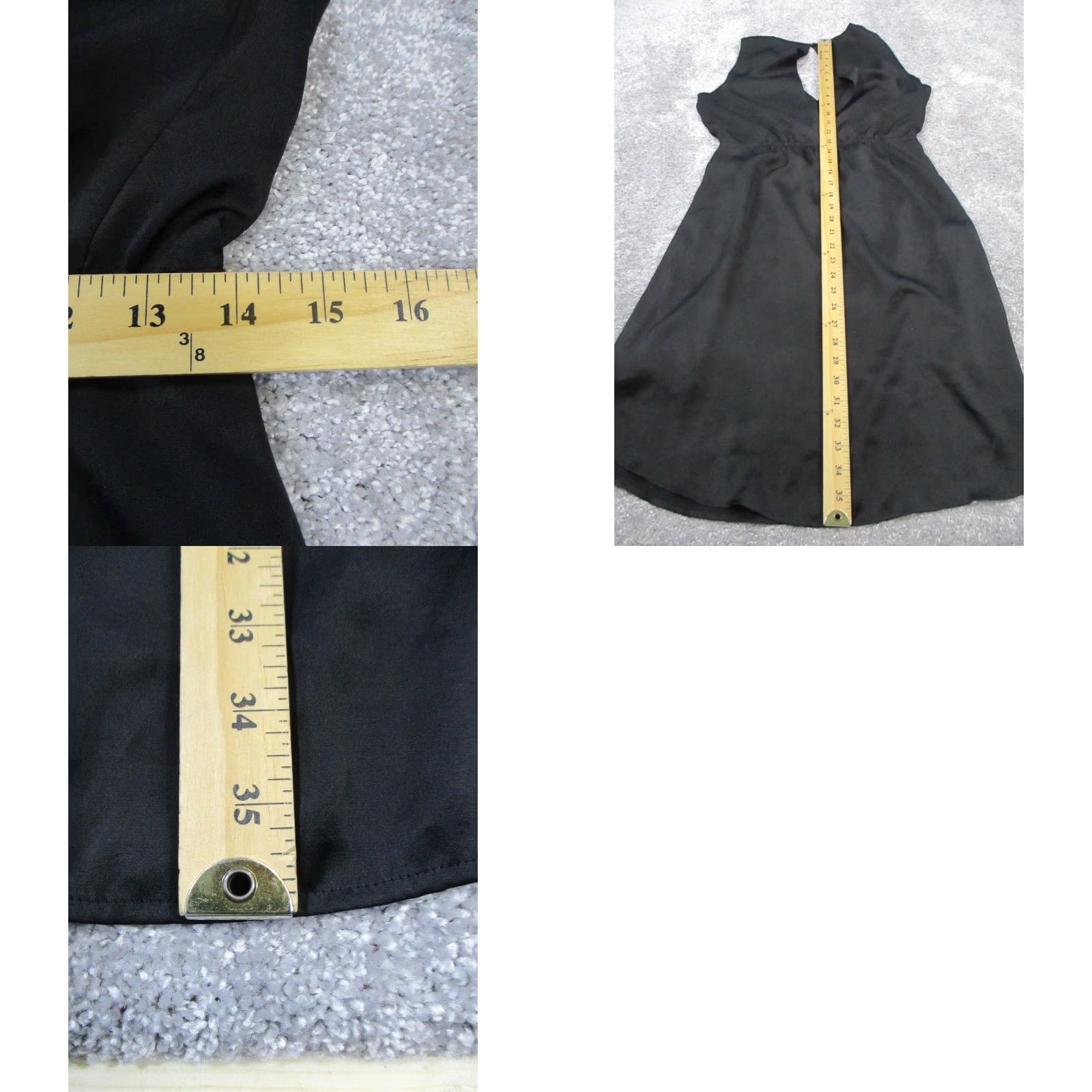 Madewell Madewell Dress Womens 4 Black Satin Blouson V-Neck Sleeveless Party/Cocktail Short Vintage No Size S / US 4 / IT 40 - 8 Thumbnail