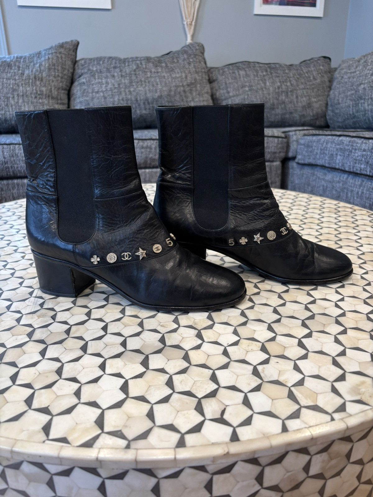 Chanel CHANEL 2014 Lucky Charms Moto Boots **SOLD** Size US 8.5 / IT 38.5 - 2 Thumbnail