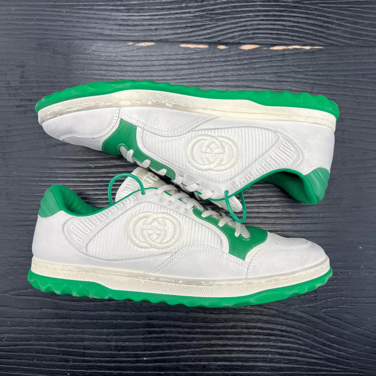 Gucci Gucci mac80 white green 9.5/43.5 Size US 10.5 / EU 43-44 - 3 Thumbnail