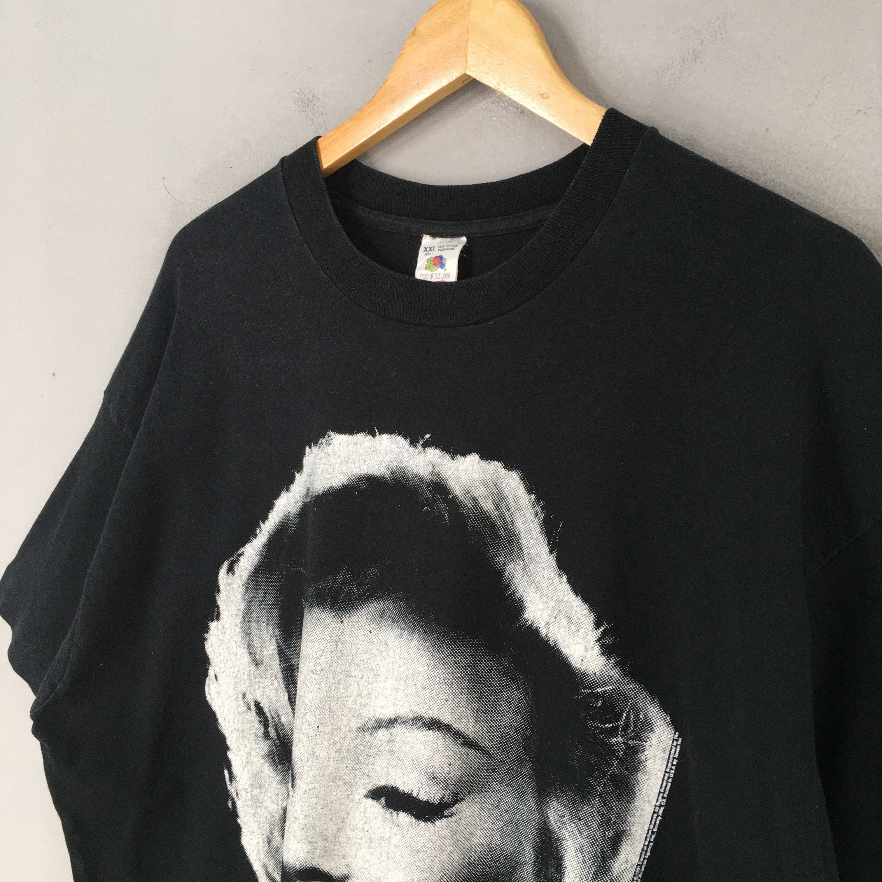 Fruit Of The Loom × Vintage Vintage 90s Iconic Marilyn Monroe Black T shirt XXLarge Size US XXL / EU 58 / 5 - 5 Thumbnail