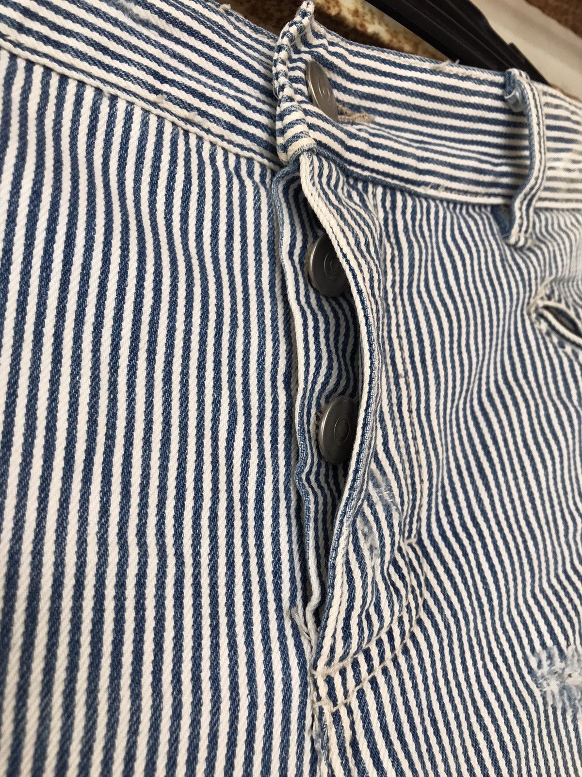 Japanese Brand × Seditionaries Japanese Hickory Bondage Zipper Jeans Slim Straight Size US 31 - 6 Thumbnail