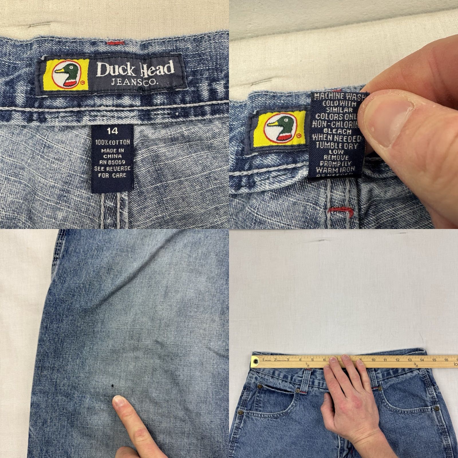 Vintage VINTAGE Duck Head Jeans Womens 14 Relaxed Hipster Y2K Straight Denim Blue Cotton Size 36" / US 14 / IT 50 - 8 Thumbnail