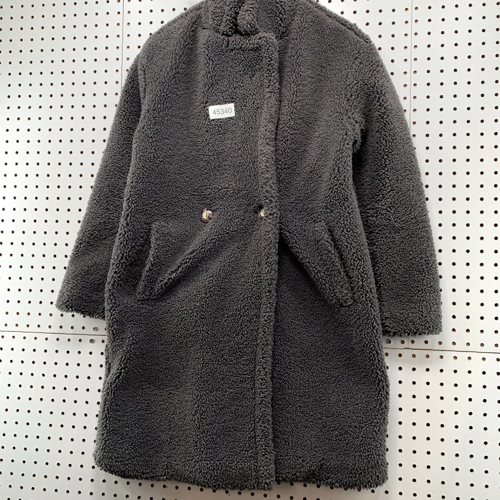 APPARIS Apparis Faux Fur Teddy Coat Womens L Gray Long Collared Cozy Deep Pile Coat Size L / US 10 / IT 46 - 3 Thumbnail