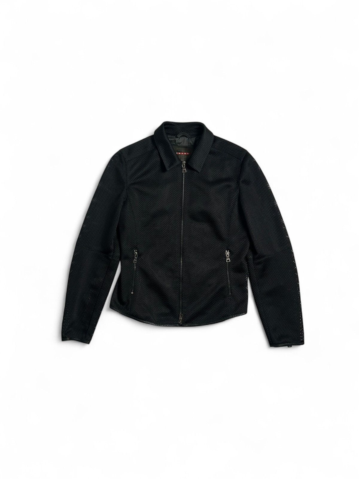 Prada Vintage 00’s Prada Sport Mesh/Leather Biker Jacket Size M / US 6-8 / IT 42-44 - 1 Thumbnail
