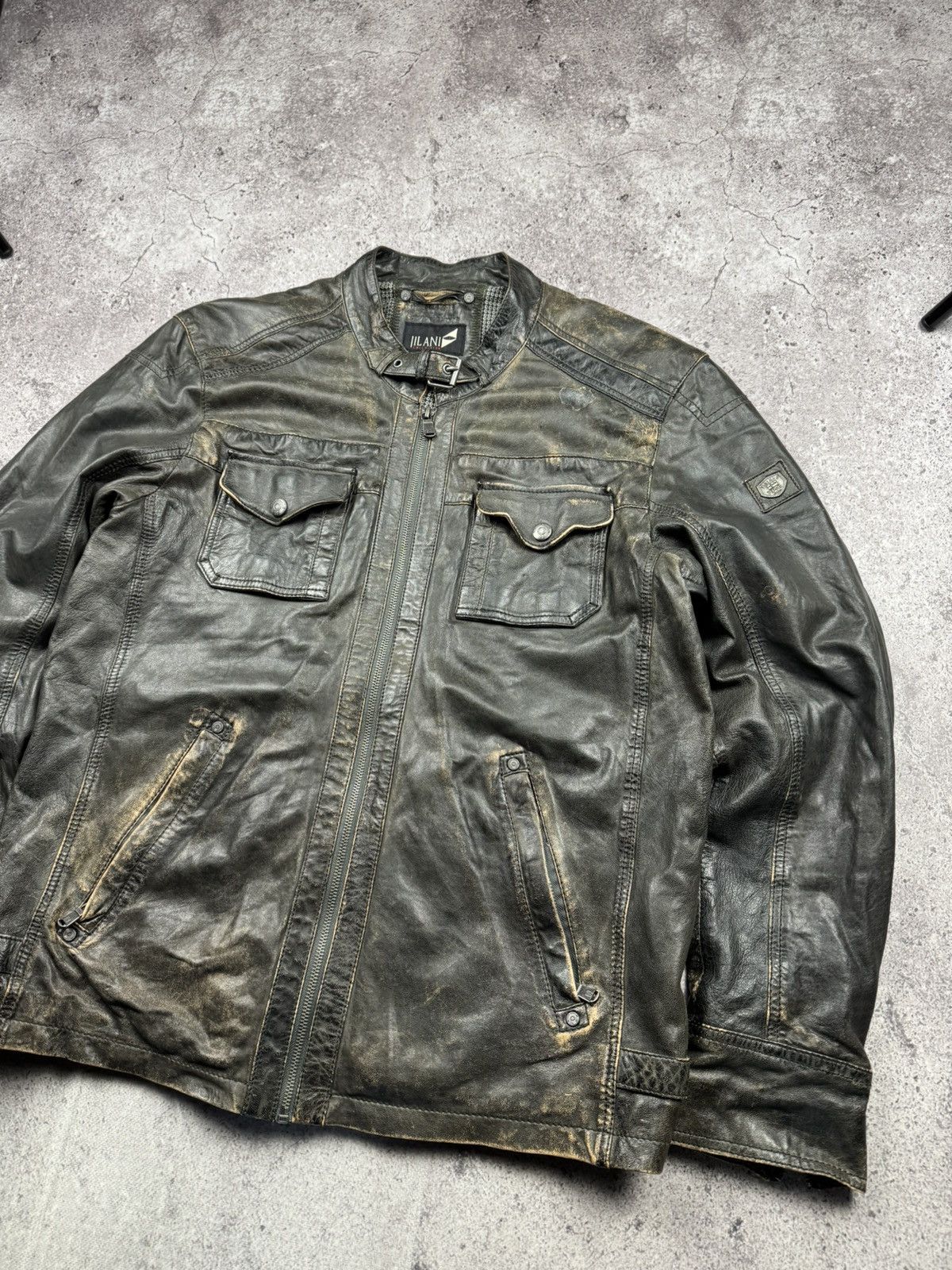 Vintage Crazy Vintage Punk Distressed Leather Jacket Japan Y2K Style Size US L / EU 52-54 / 3 - 4 Thumbnail