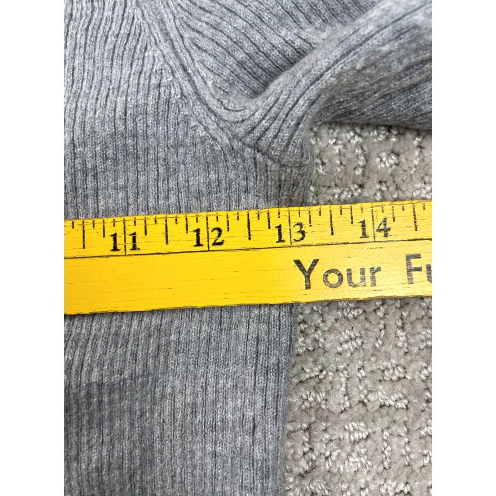 Saks Fifth Avenue Saks Fifth Avenue Sweater Womens XS Merino Wool Blend Gray Ribbed Knit Crew Neck Pullover Long Sleeve Casual Modern Size XS / US 0-2 / IT 36-38 - 3 Thumbnail