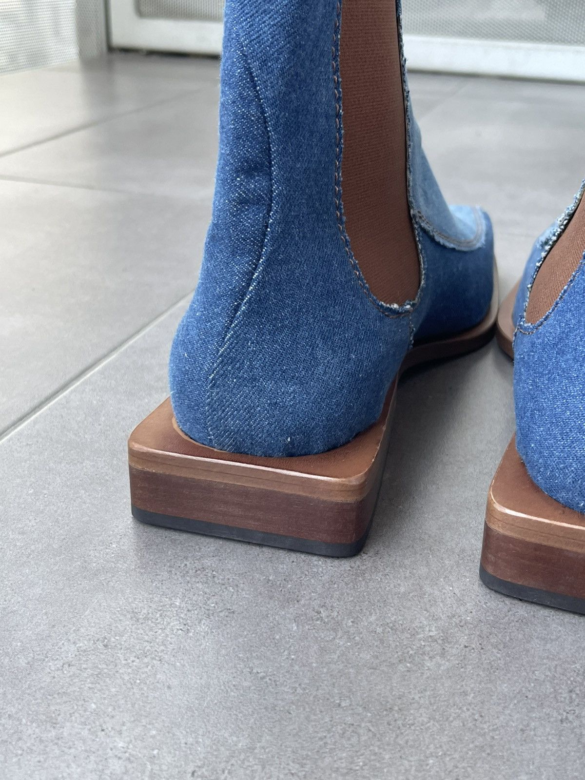 Ahluwalia !DS! SS23 Ahluwalia Tabali Denim Ankle Boots Size US 12 / EU 45 - 12 Thumbnail