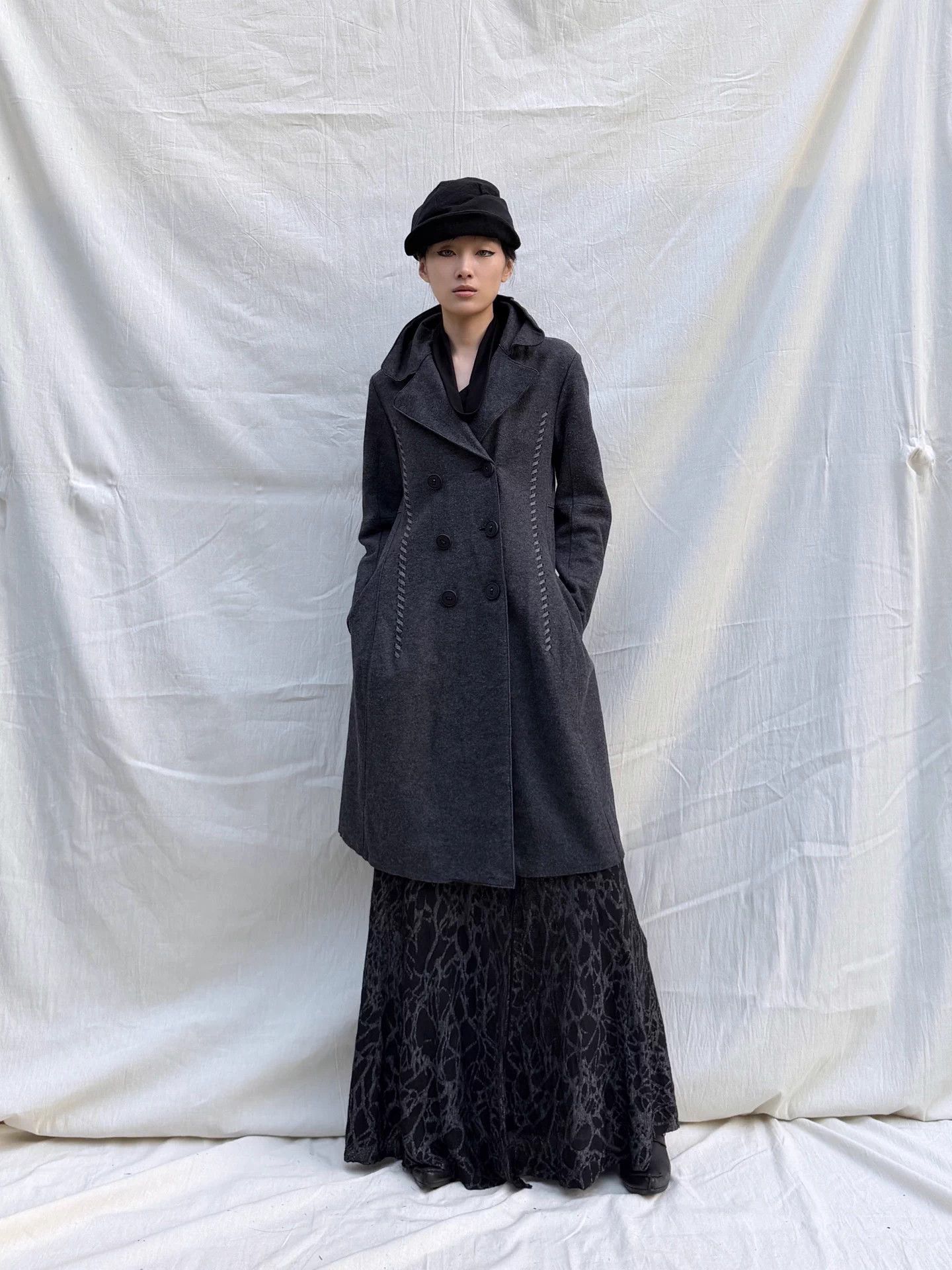 Marithe + Francois Girbaud MFG Vintage Detachable Fur Collar Wool Blend Long Coat S Size S / US 4 / IT 40 - 4 Thumbnail