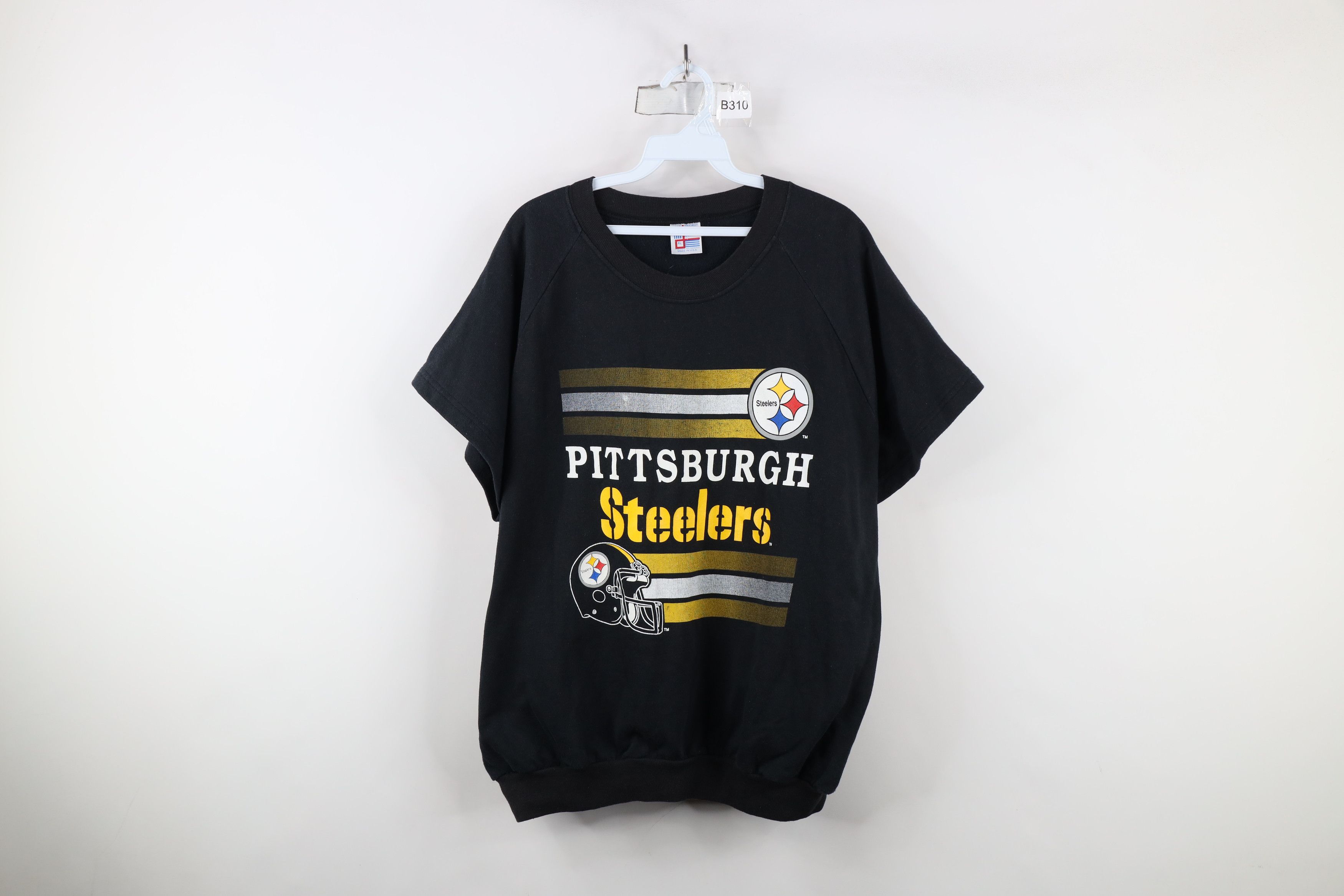 Vintage Vintage 80s 90s Steelers Football Short Sleeve Sweatshirt Size US XL / EU 56 / 4 - 1 Thumbnail