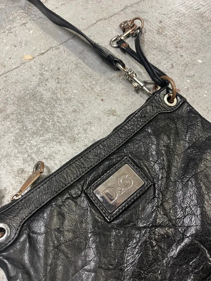 Dolce & Gabbana × Vintage 2000s Dolce & Gabbana Padlock Black Leather Shoulder Bag Size ONE SIZE - 3 Thumbnail
