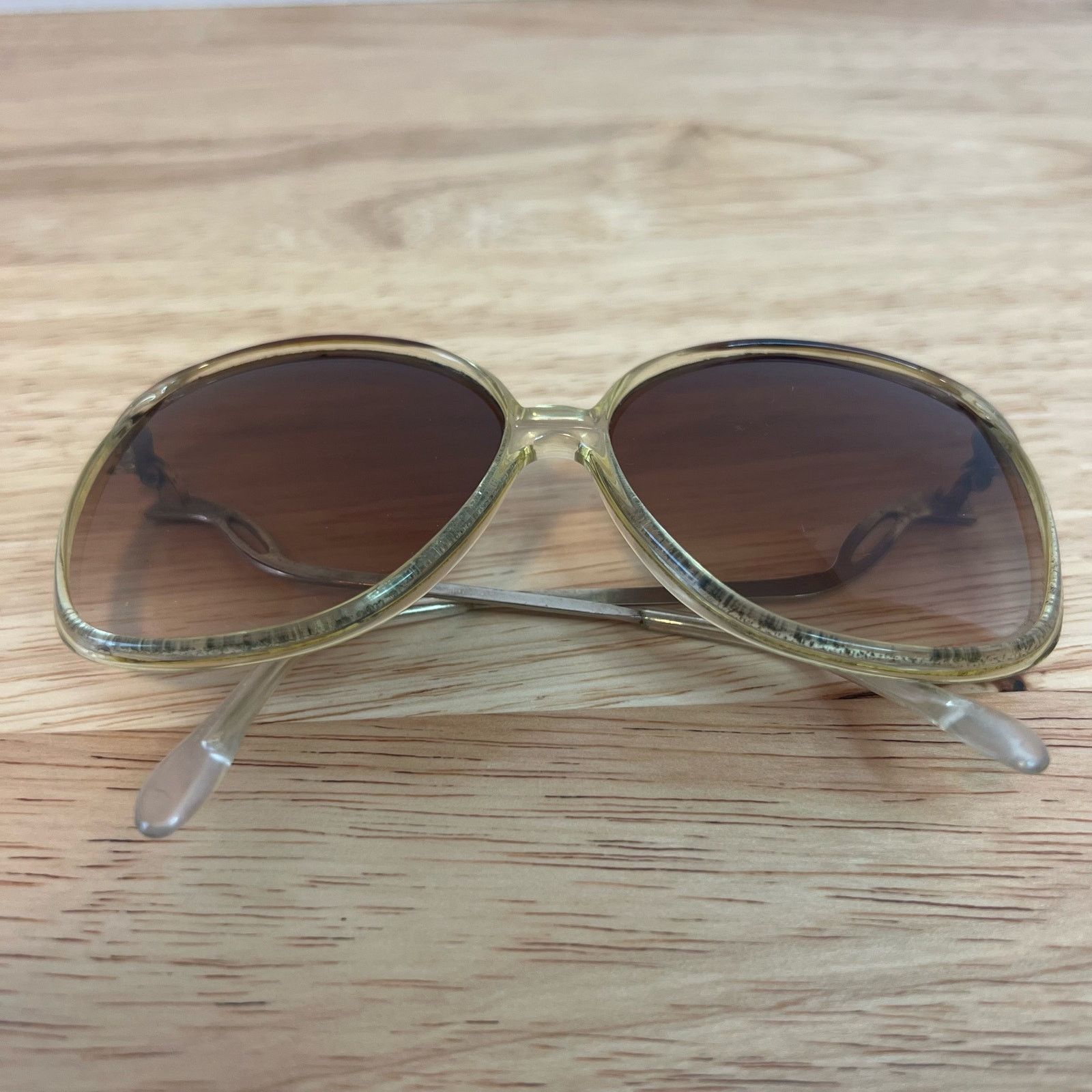 Other Vintage ROC Taiwan Clear Brown Metal Circle Retro Sunglasses Size ONE SIZE - 8 Thumbnail