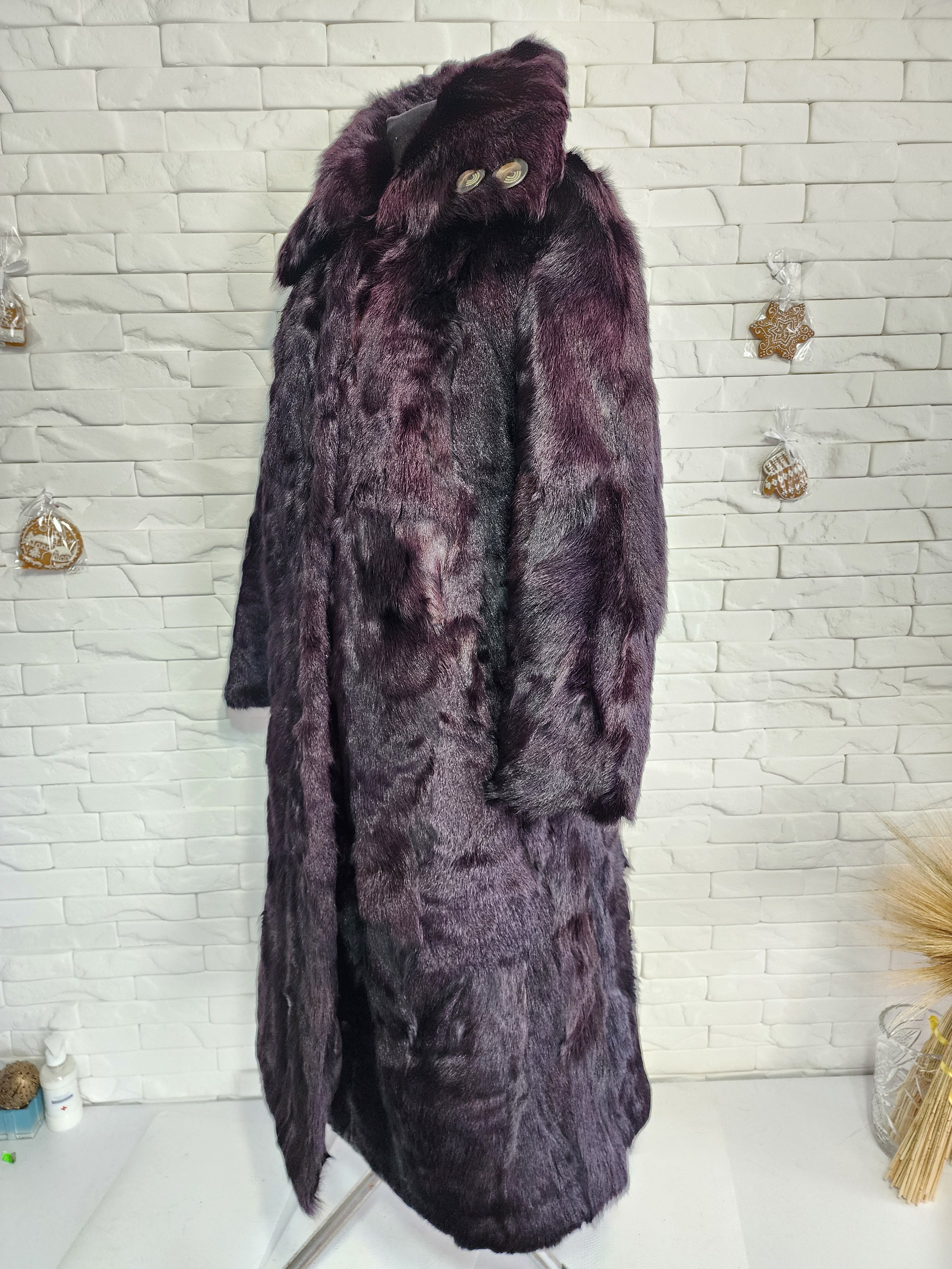 Furla Black Goat Fur Coat: Women's Warm Outerwear Size XXL / US 16-18 / IT 52-54 - 2 Thumbnail