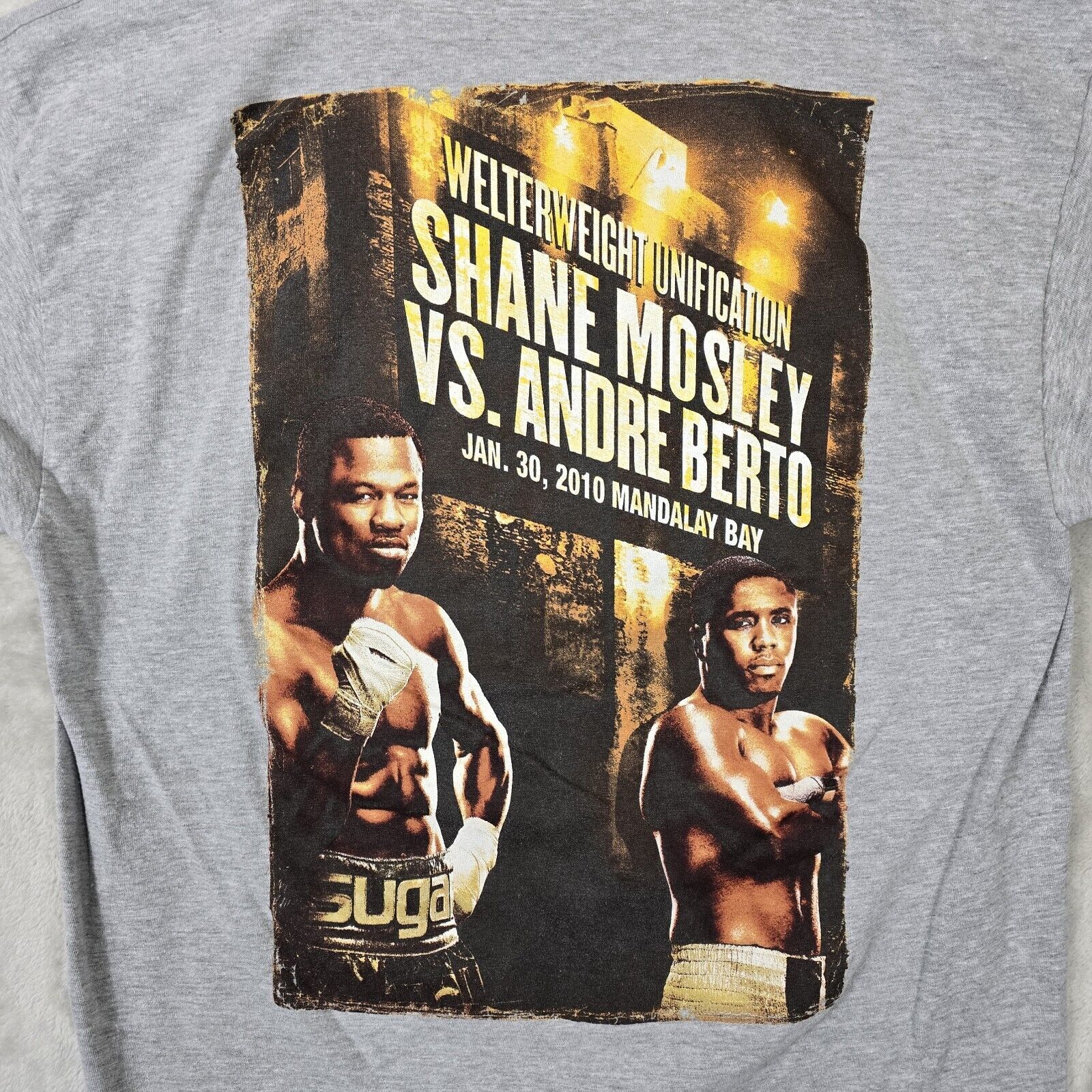 Alstyle Shane Mosley Andre Berto Shirt Large Cancelled Boxing Fight Size US L / EU 52-54 / 3 - 3 Thumbnail