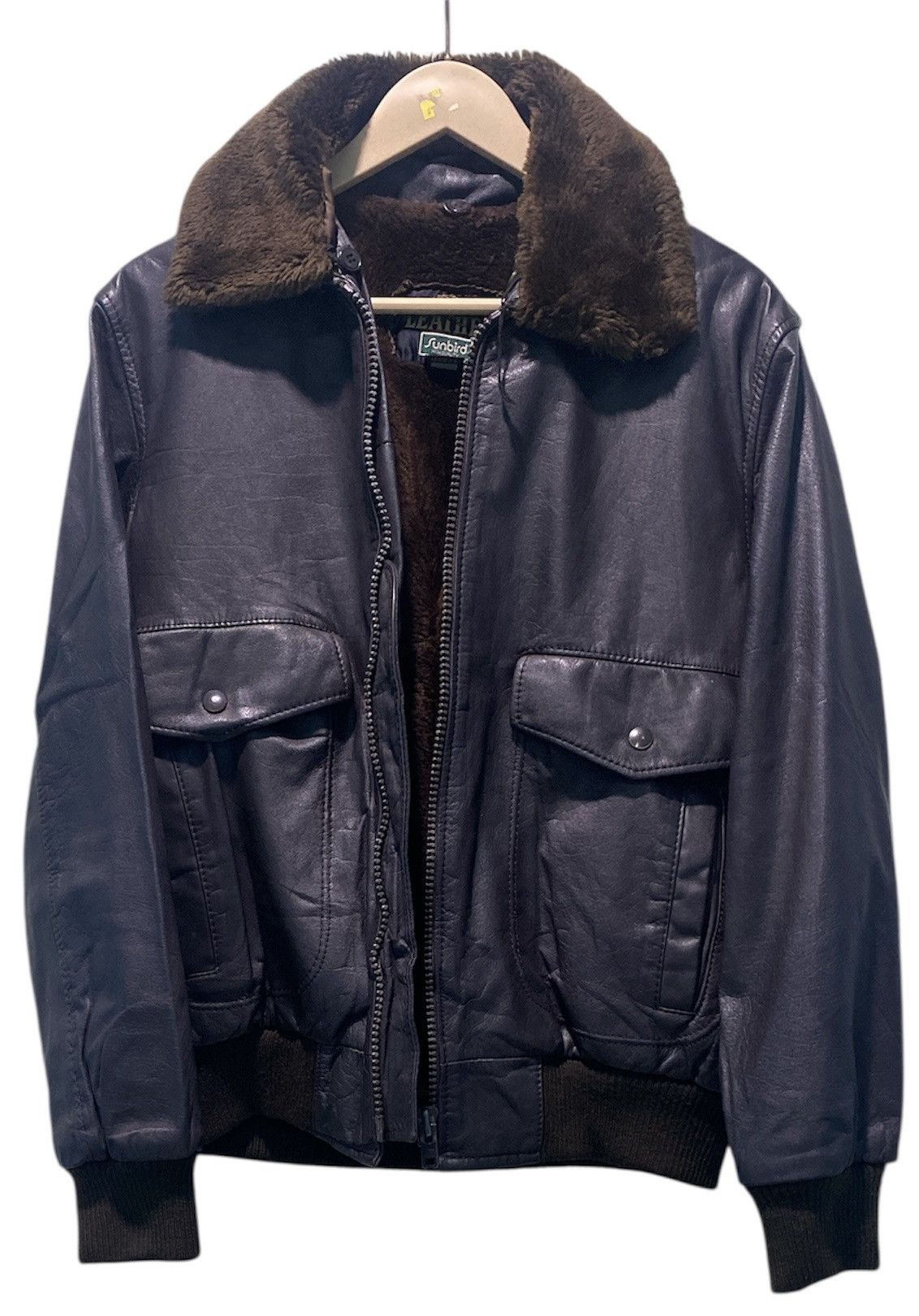 Genuine Leather Vintage Sunbird Leather Bomber Jacket Sherling Made Japan Size US L / EU 52-54 / 3 - 3 Thumbnail