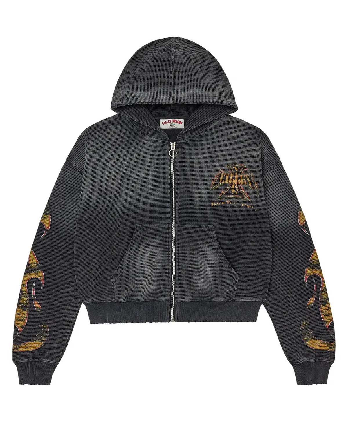 Vale Forever Reborn Waffle Zip Up Hoodie Black Size US M / EU 48-50 / 2 - 1 Thumbnail