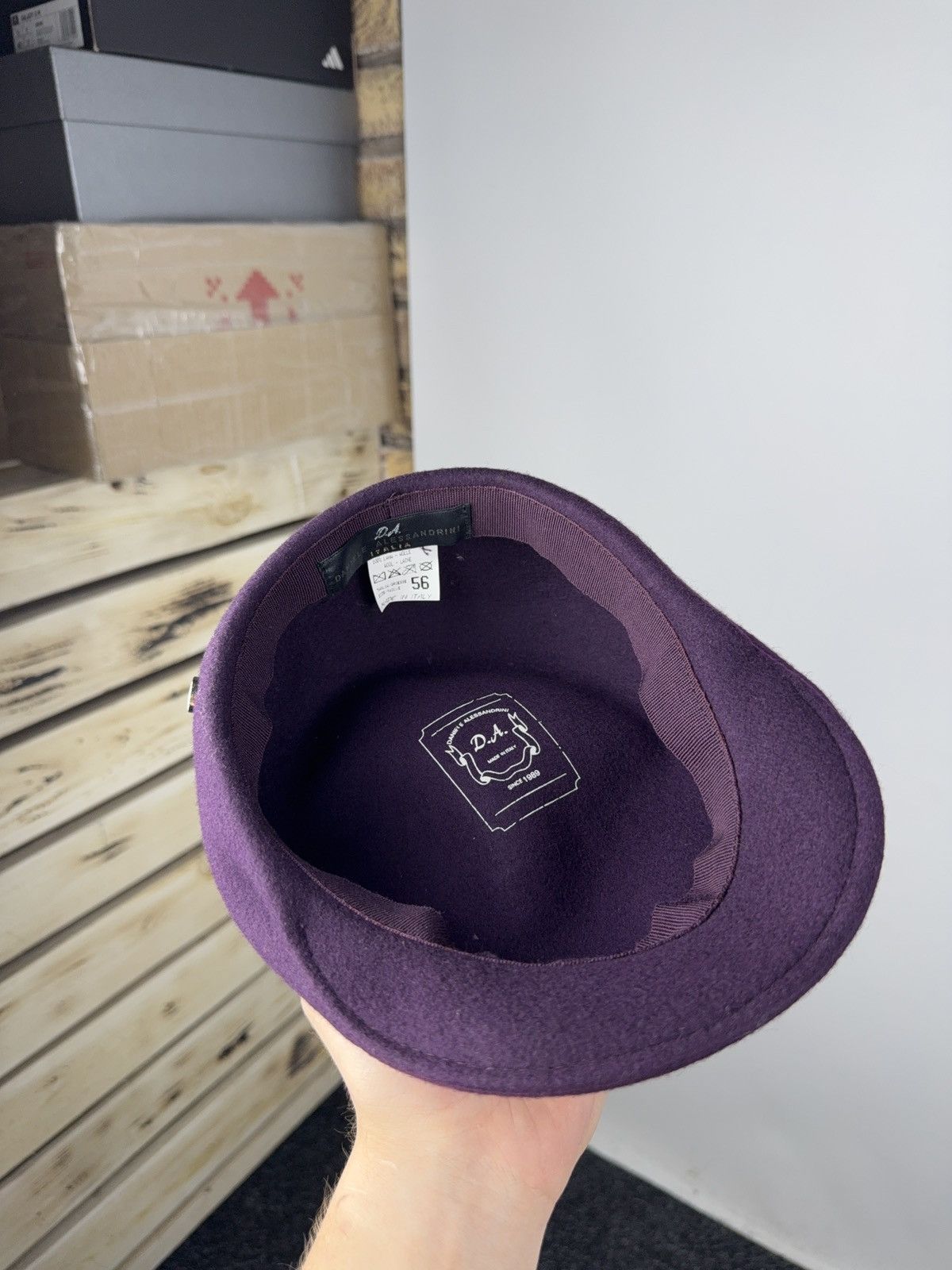 Daniele Alessandrini × Designer Daniele Alessandrini Purple Wool Beret Made in Italy Size 56 Size ONE SIZE - 6 Thumbnail
