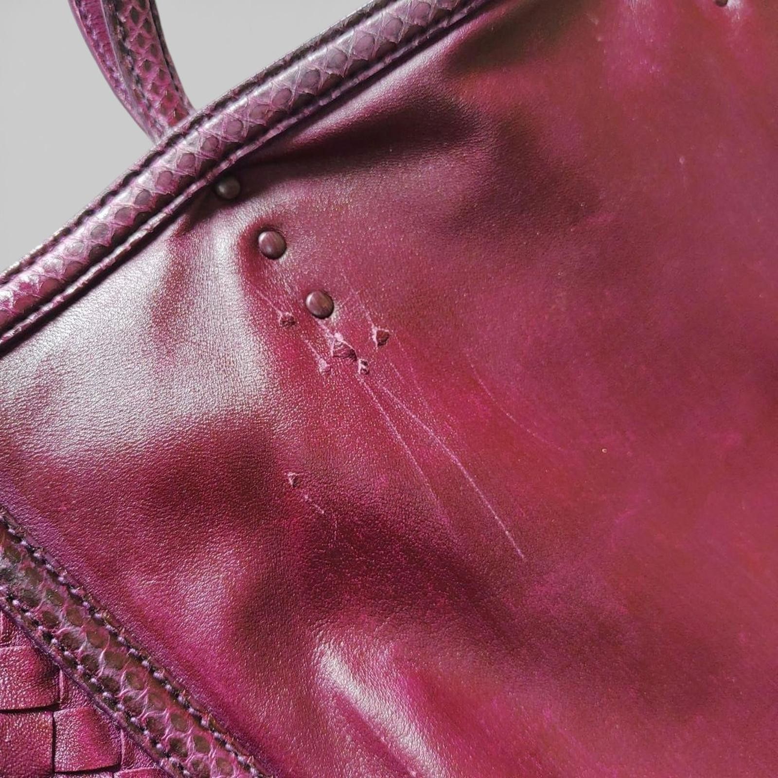 Bottega Veneta Bottega Veneta - Large Burgundy Leather Woven Tote Bag Size ONE SIZE - 6 Thumbnail