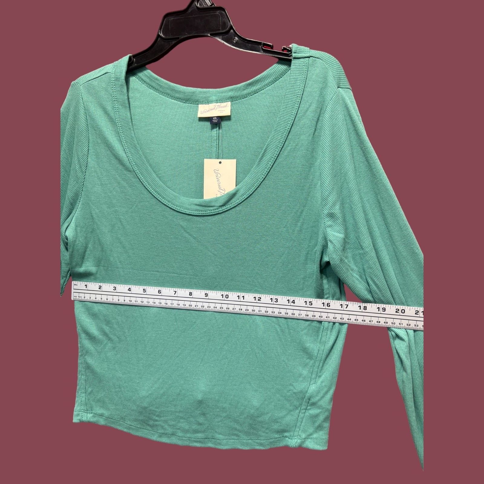 Other Universal Thread - Women's Long Sleeve T-Shirt - Green - XXL Size XXL / US 16-18 / IT 52-54 - 3 Thumbnail