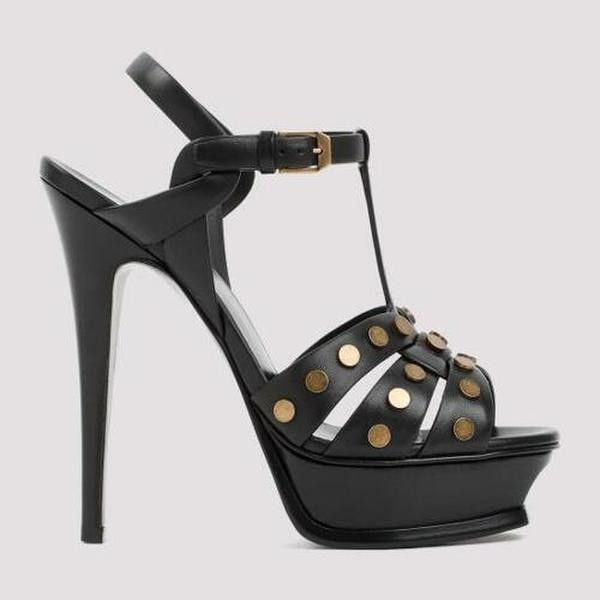 Saint Laurent Paris o1tp1o0125 Tribute Sandals in Black Size US 11.5 / IT 41.5 - 2 Thumbnail