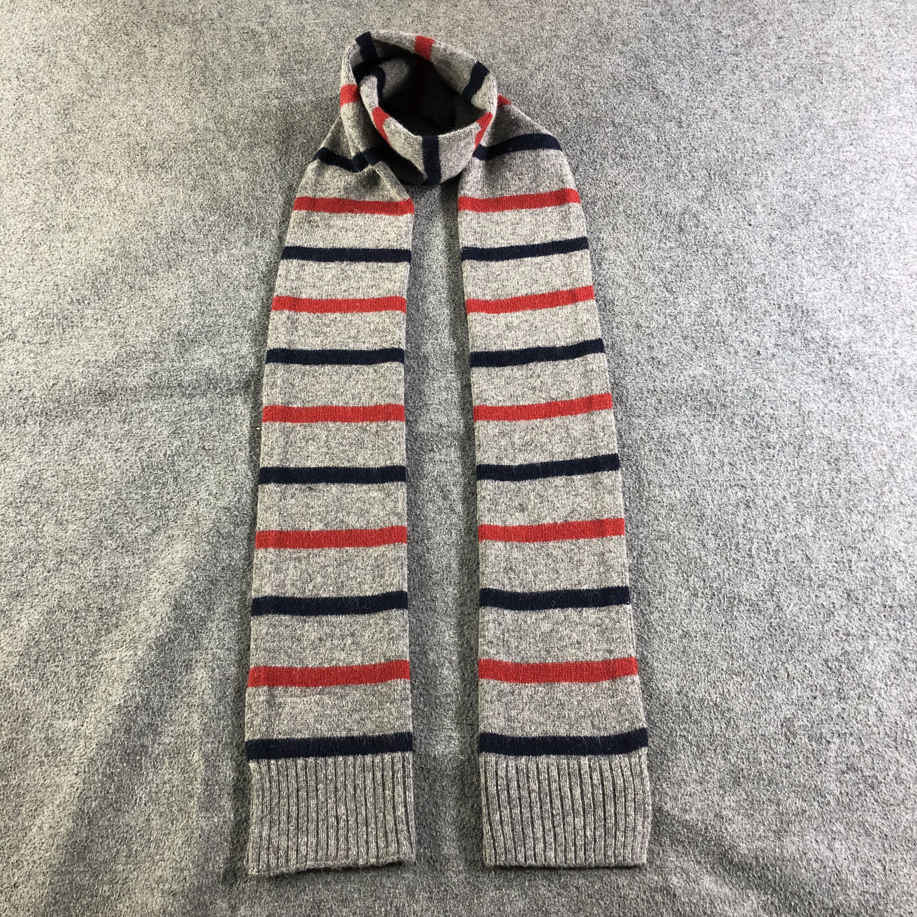 '346' Brooks Brothers Striped Wool Scarf Muffler V1920