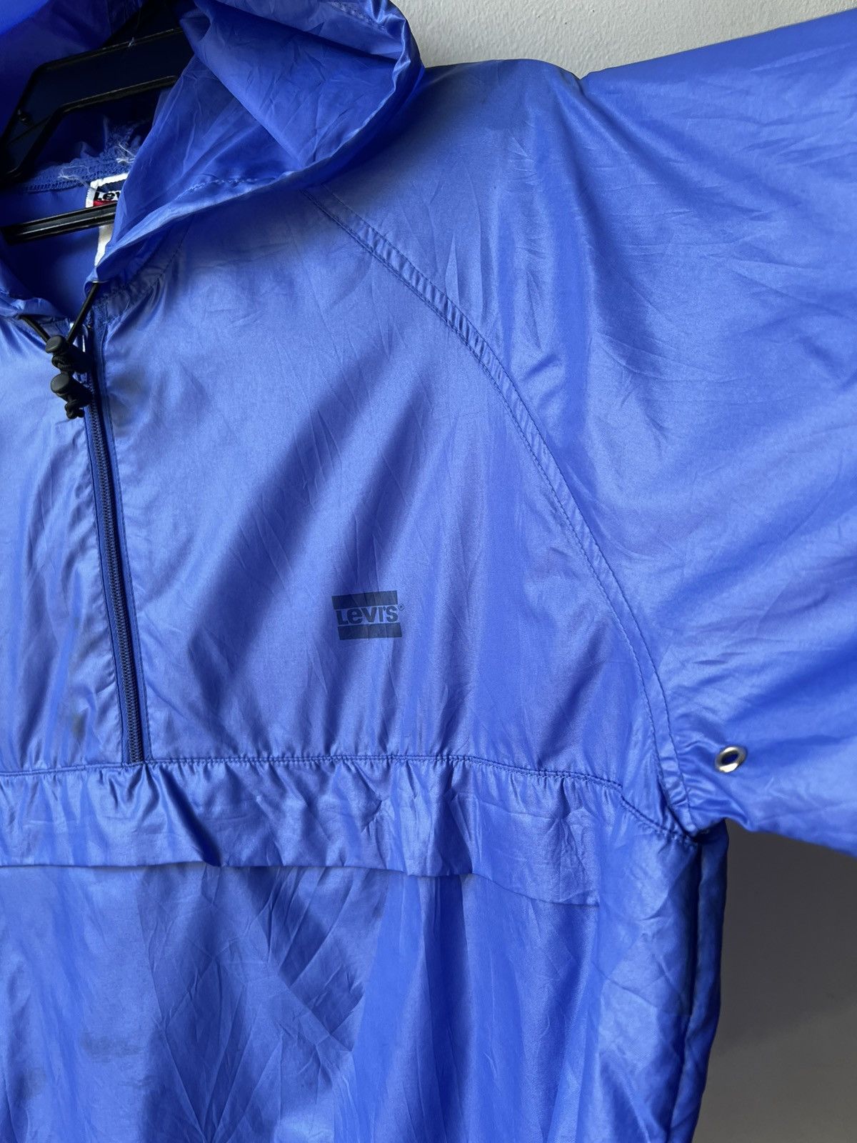 Levi's × Vintage Vtg Levis Blue Bar Packable Anorak Windbreaker Nylon Jacket Size US M / EU 48-50 / 2 - 4 Thumbnail